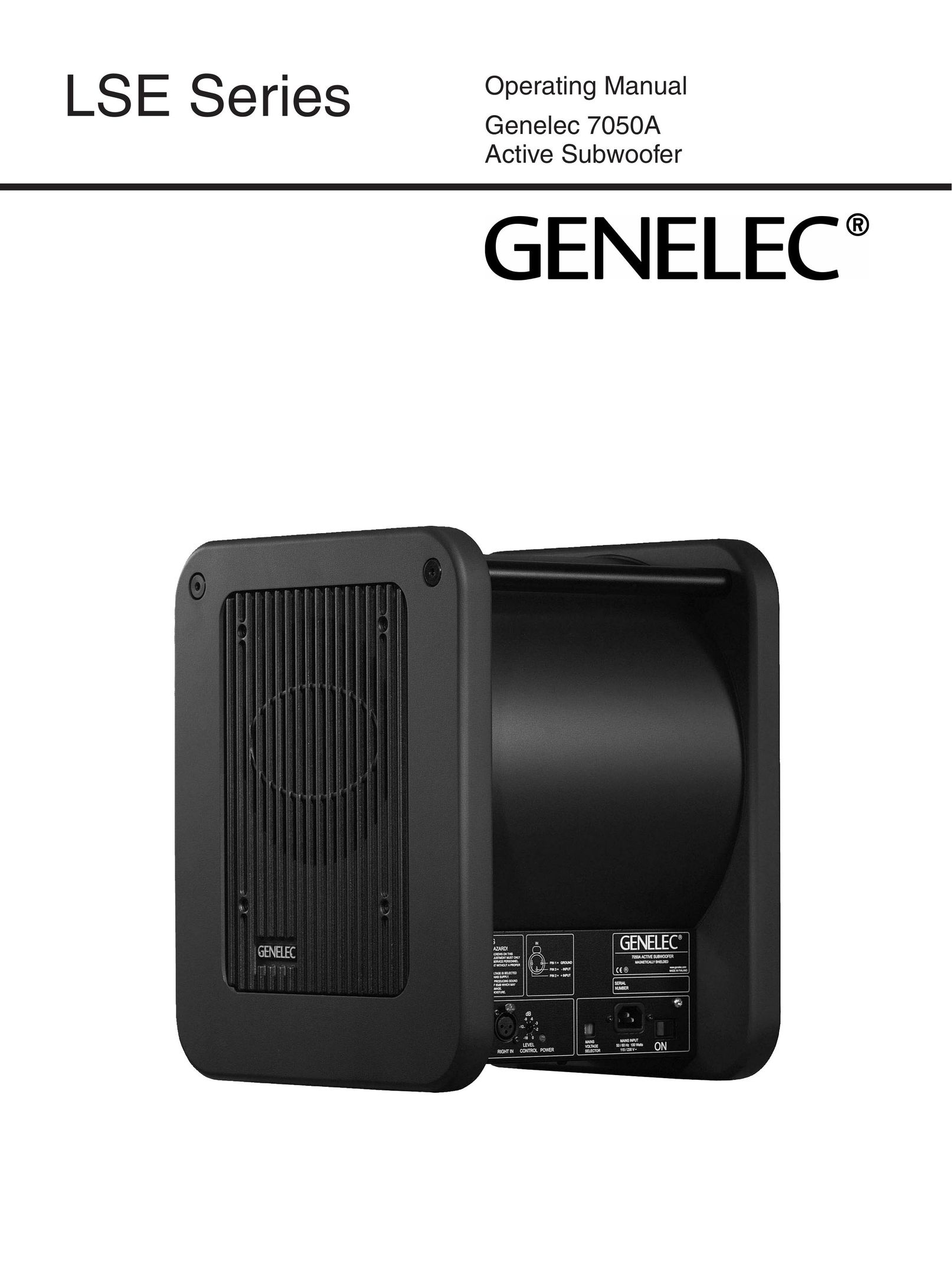 Genelec 7050A Speaker User Manual