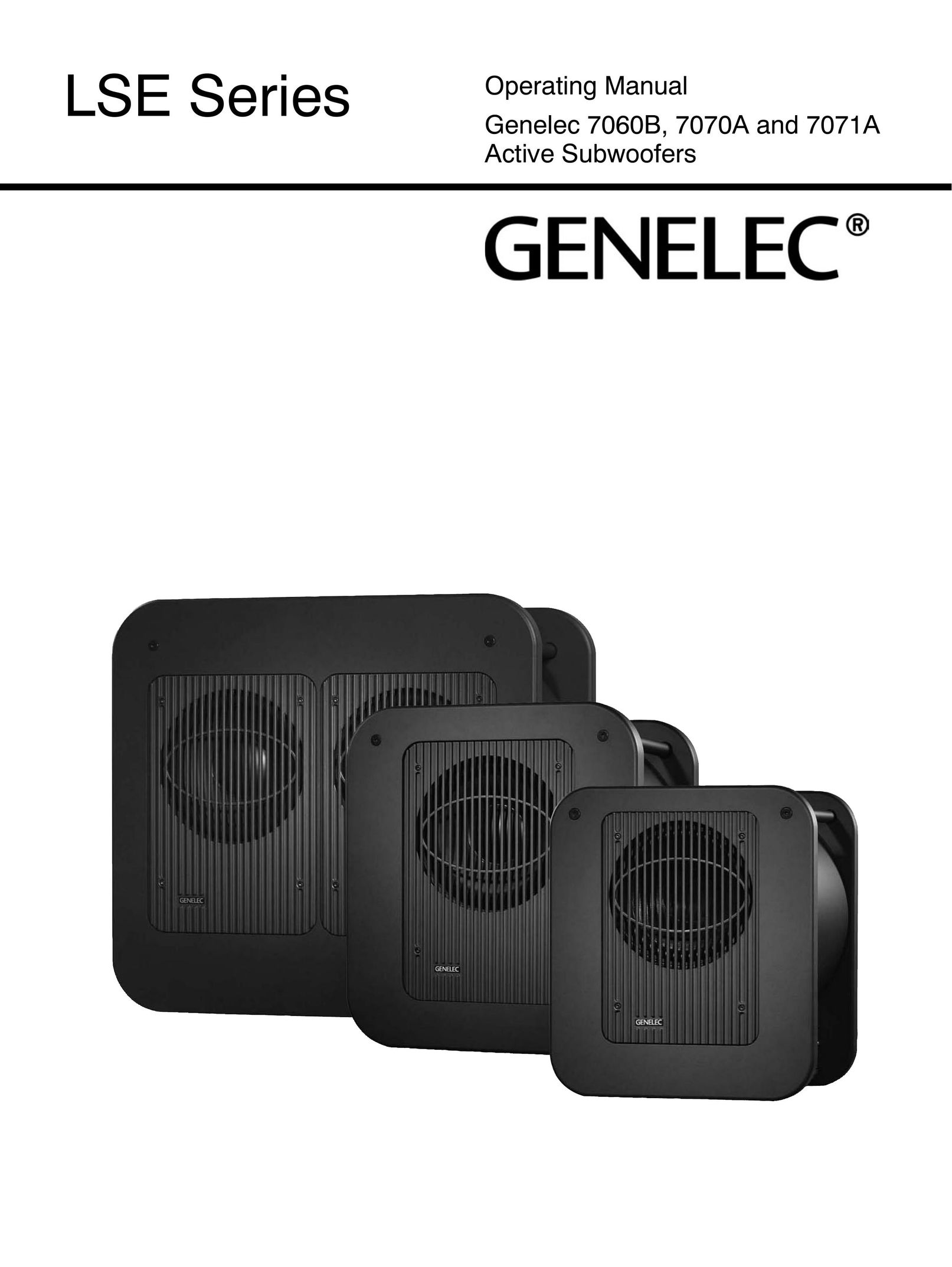 Genelec 7060B Speaker User Manual