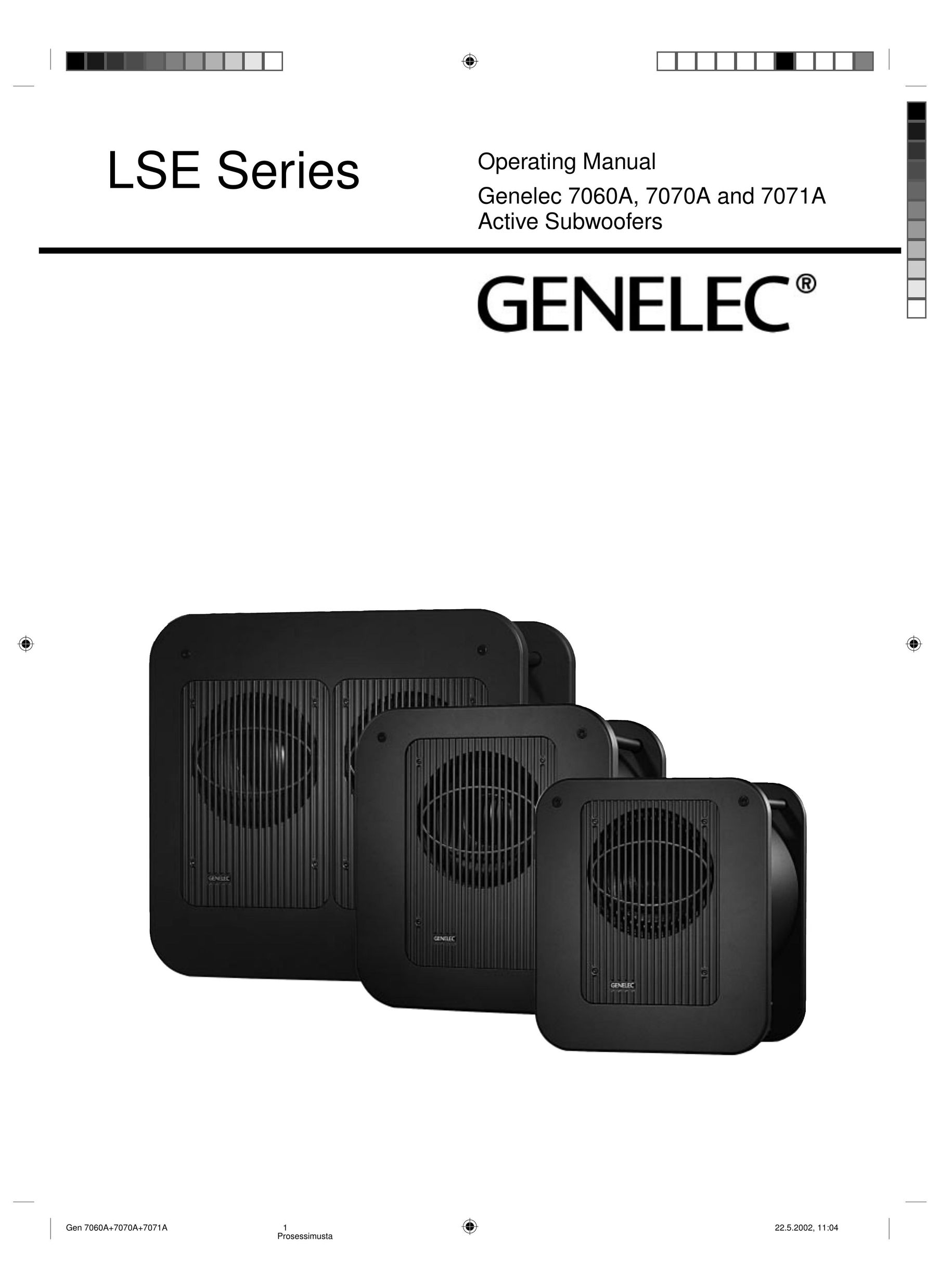 Genelec 7070A, 7071A Speaker User Manual