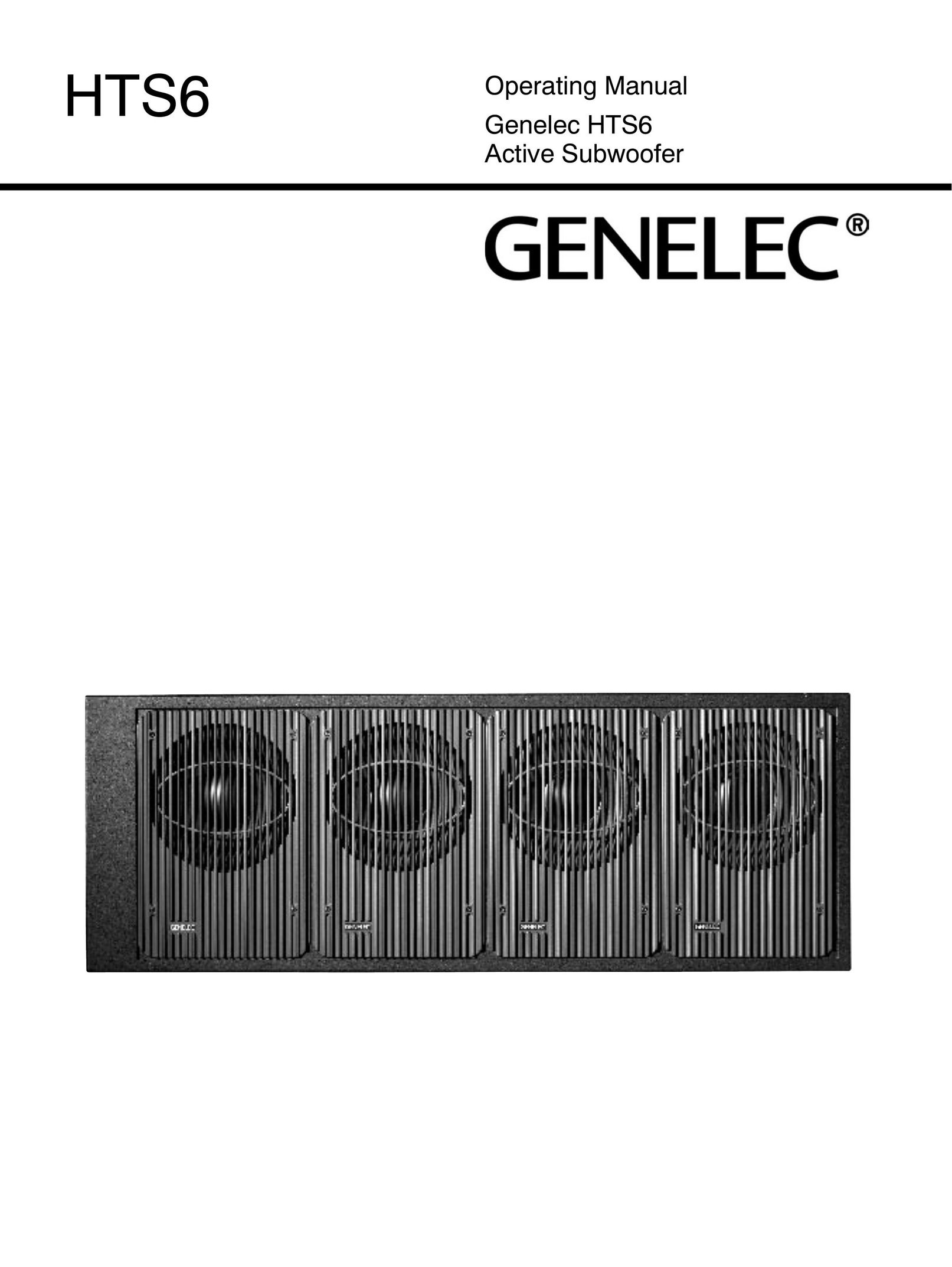 Genelec HTS6 Speaker User Manual