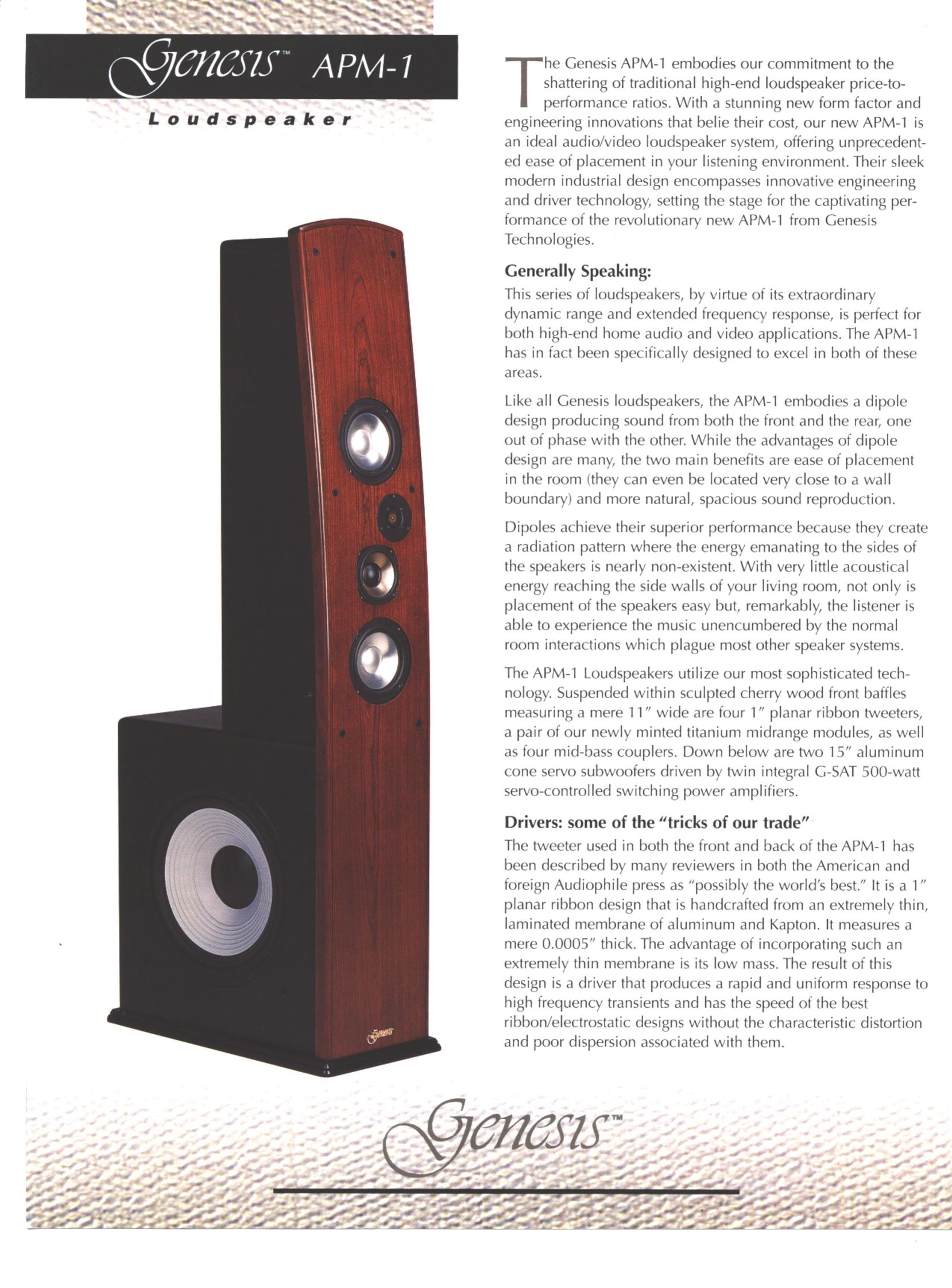 Genesis Advanced Technologies AMP-1 Speaker User Manual
