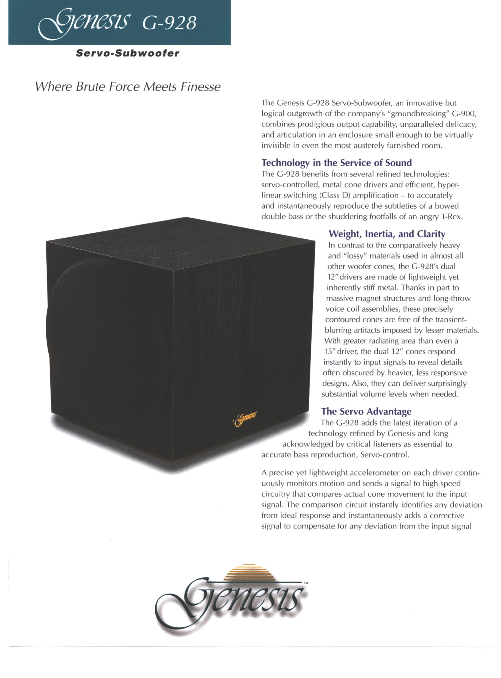 Genesis Advanced Technologies Gen 928 Speaker User Manual
