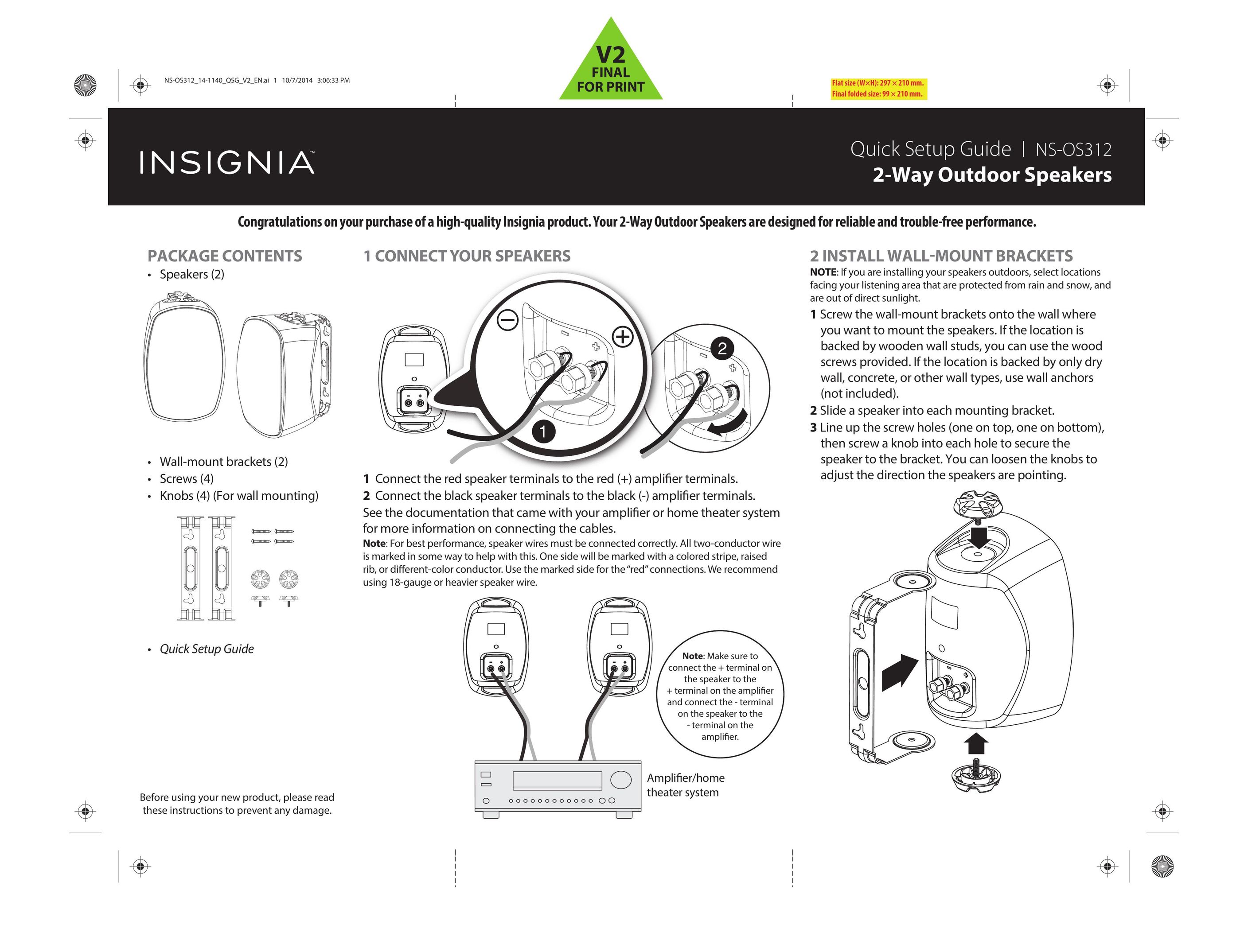 Insignia NS-0S312 Speaker User Manual