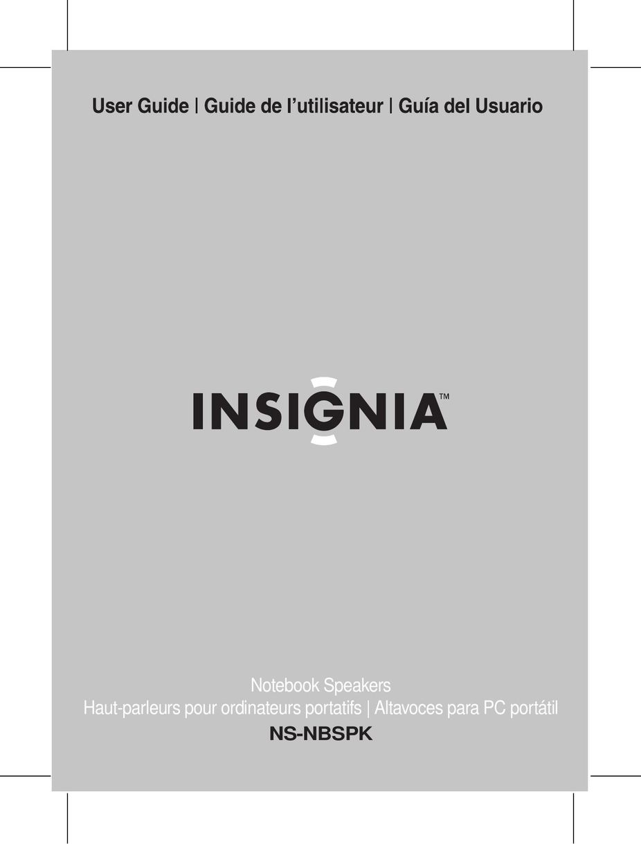 Insignia NS-NBSPK Speaker User Manual