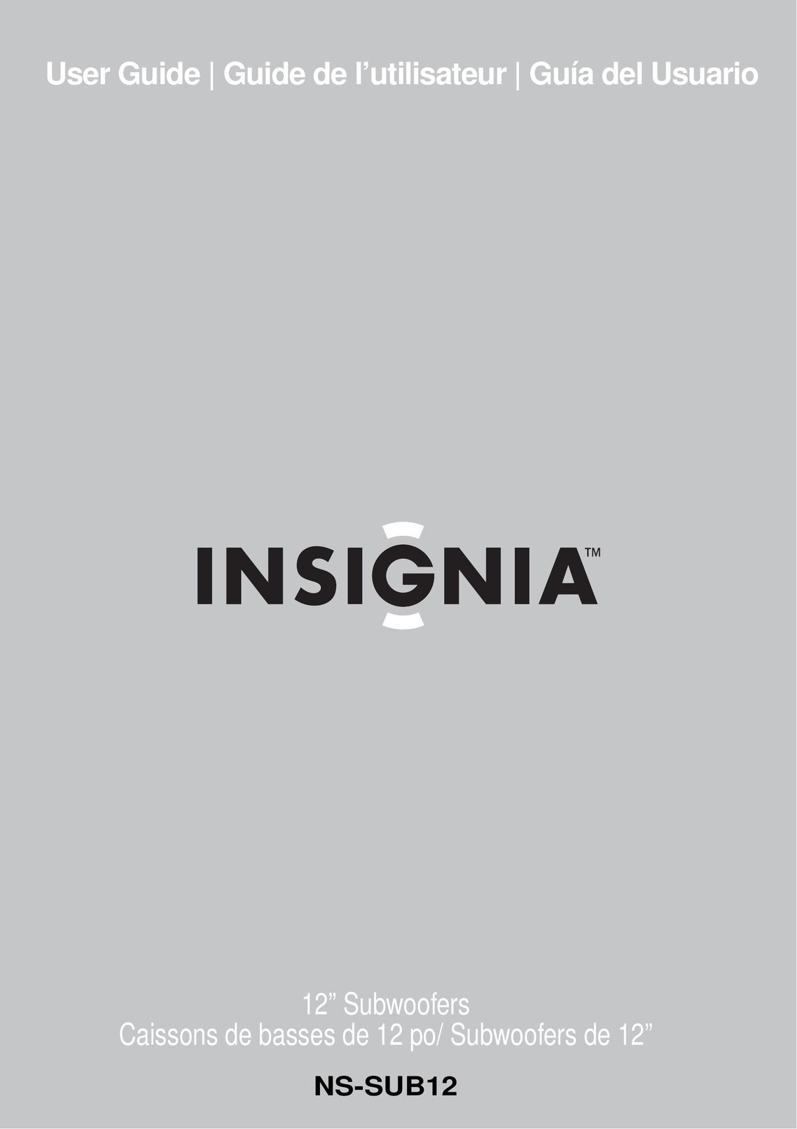 Insignia NS-SUB12 Speaker User Manual