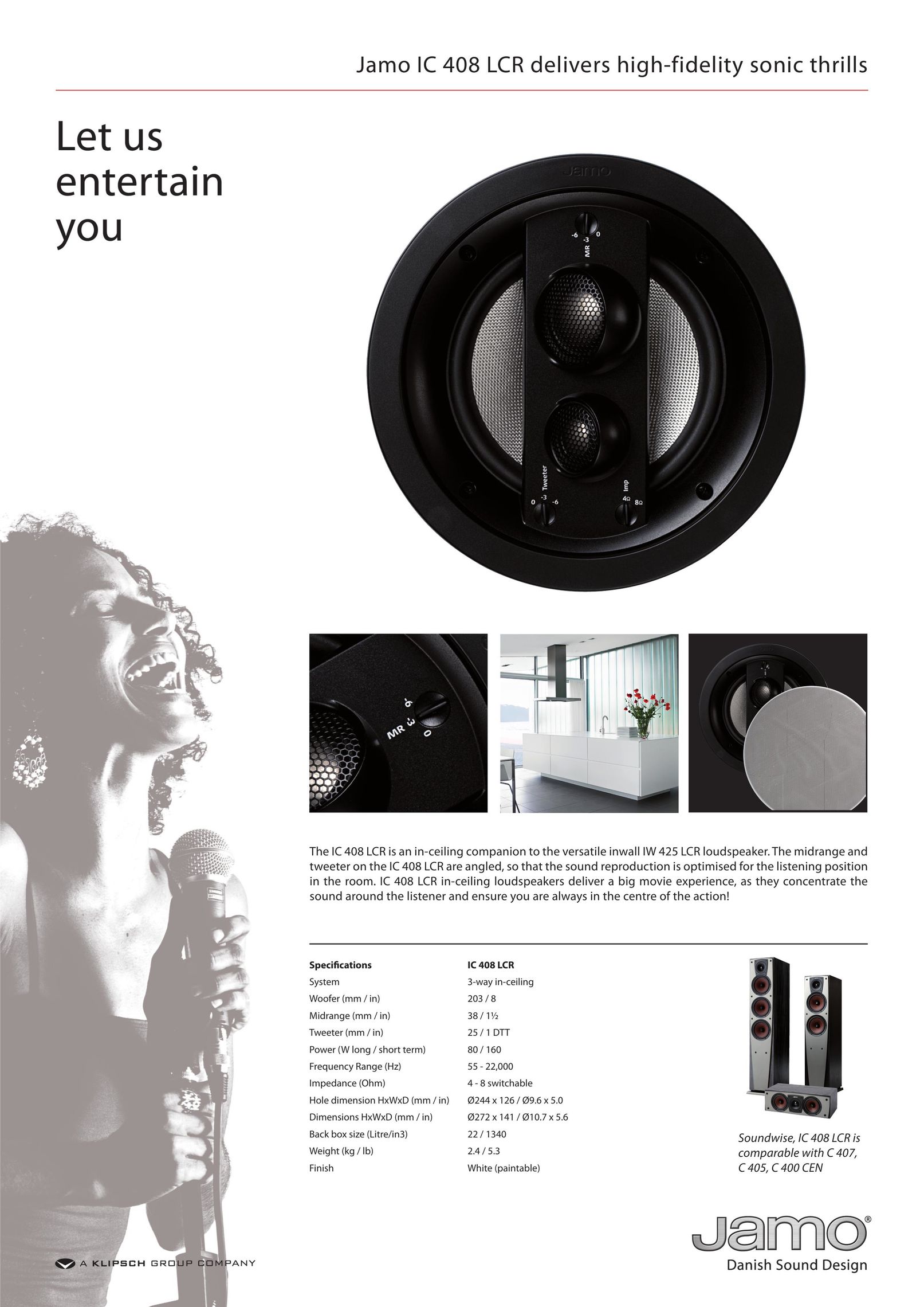 JAMO IC 408 LCR Speaker User Manual