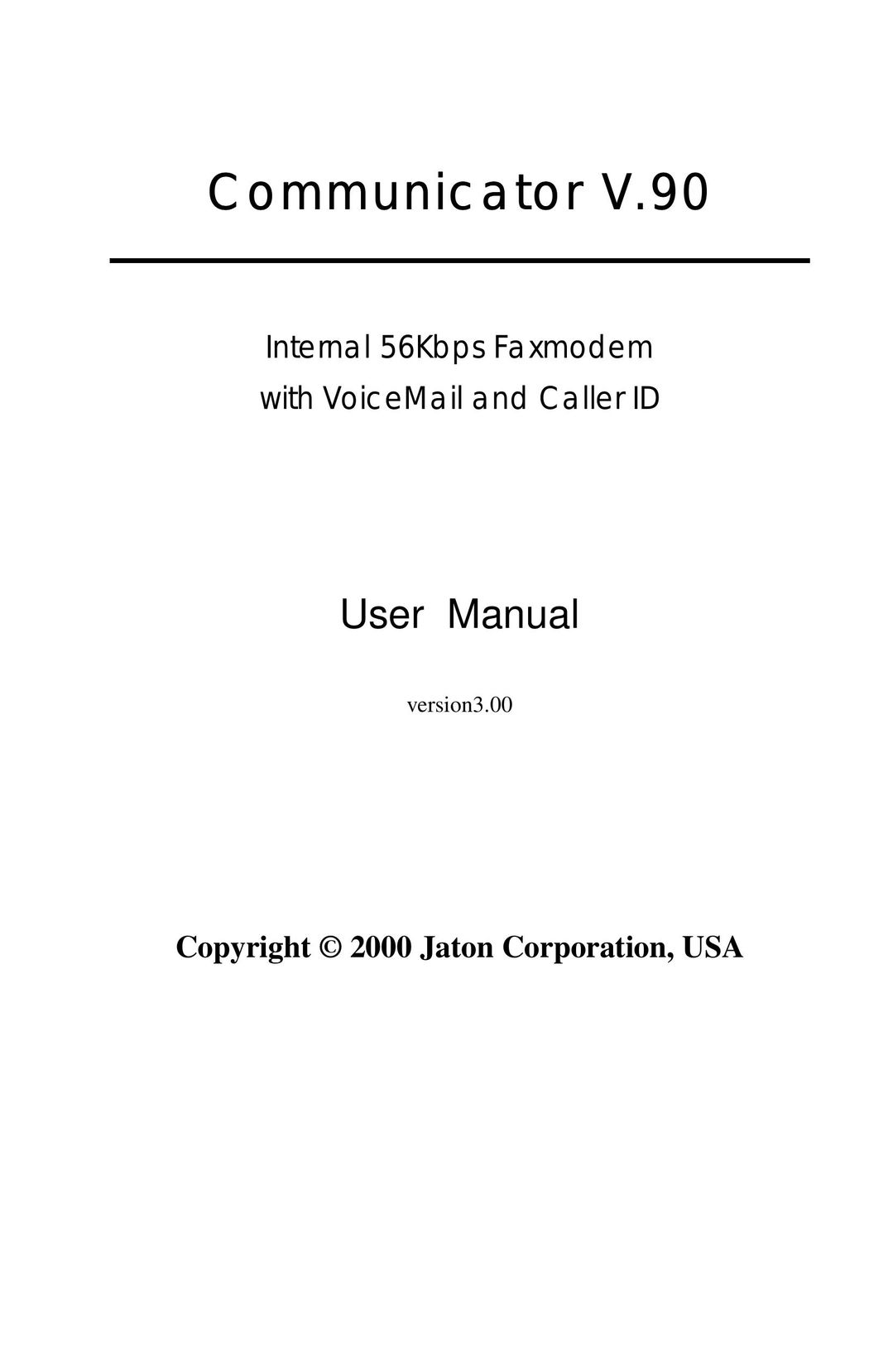 Jaton V.90 Speaker User Manual