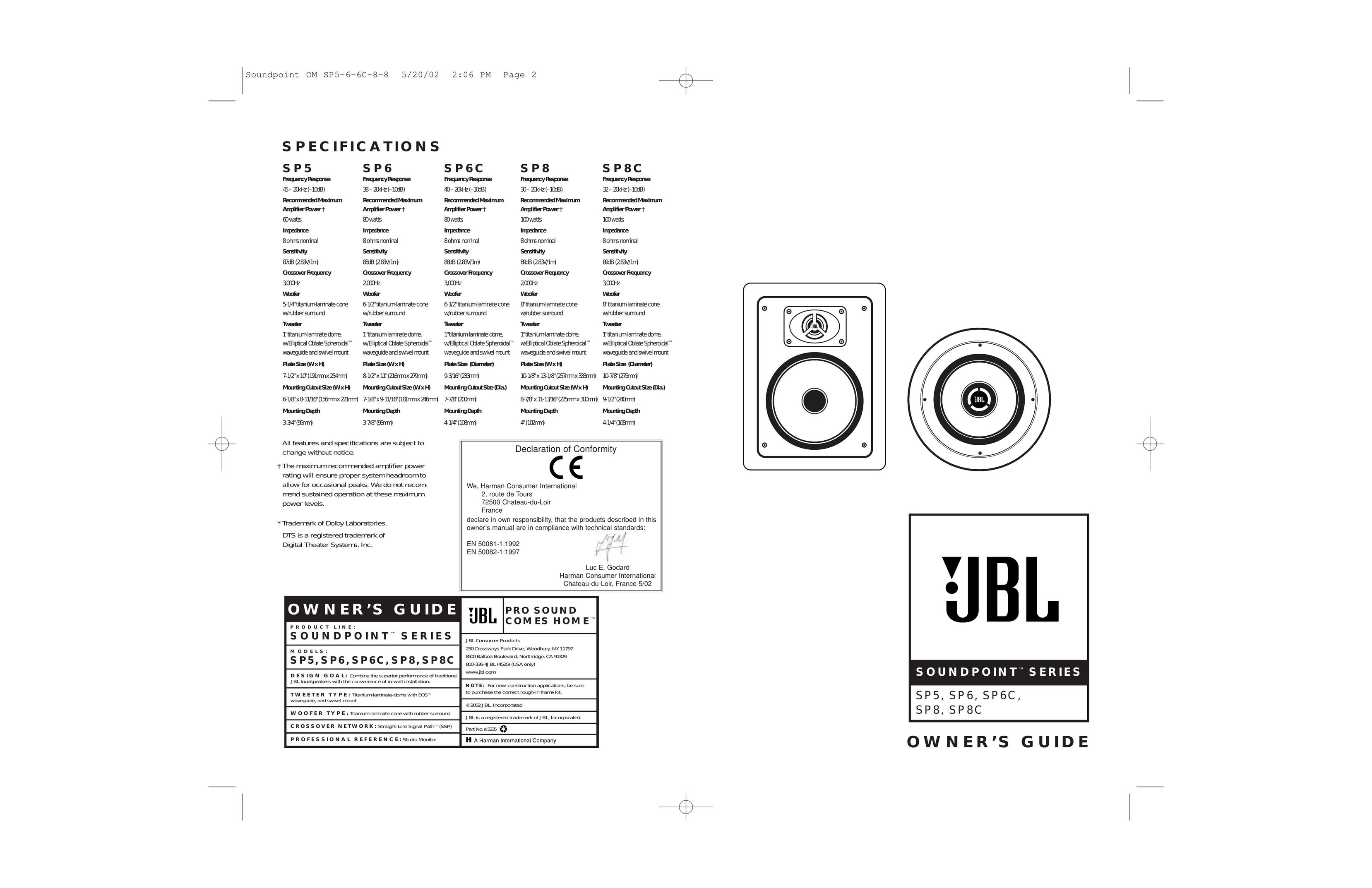 JBL 6C Speaker User Manual