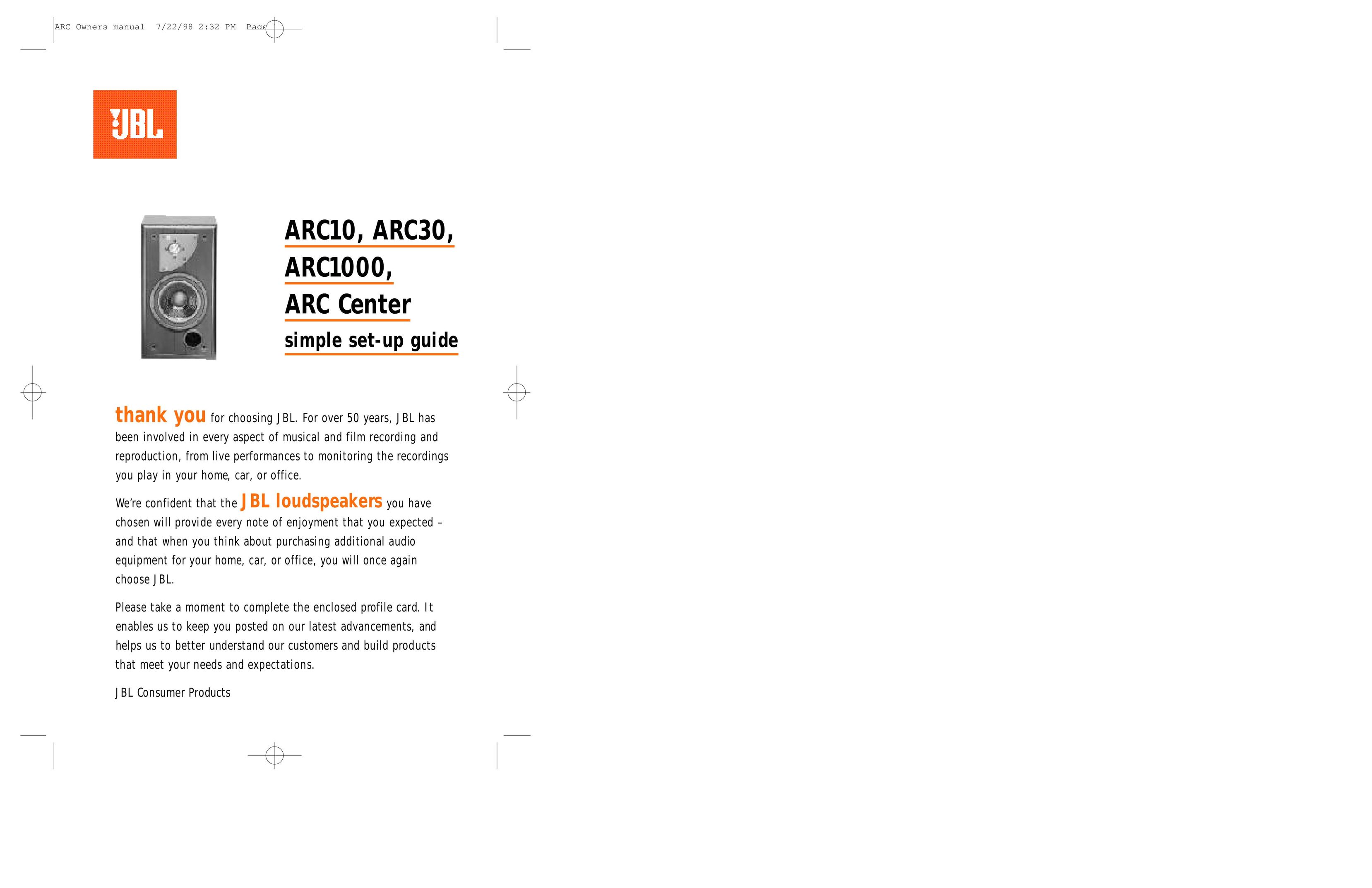 JBL ARC CENTER Speaker User Manual