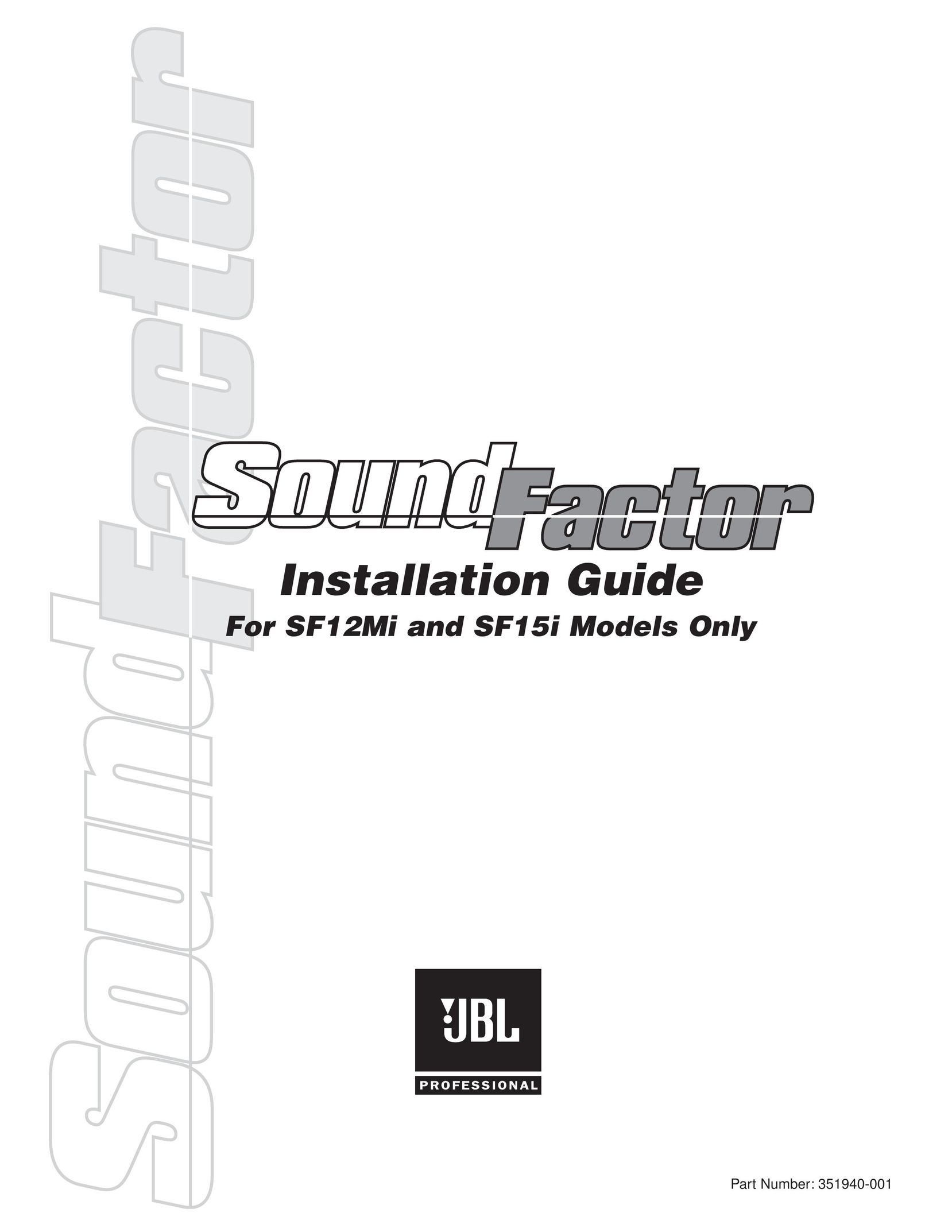 JBL Professional SF12Mi Speaker User Manual