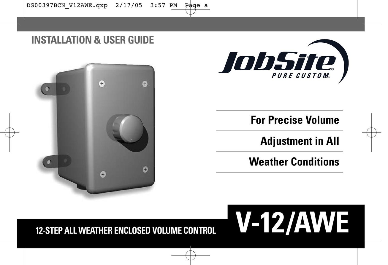 JobSite Systems V-12/AWE Speaker User Manual