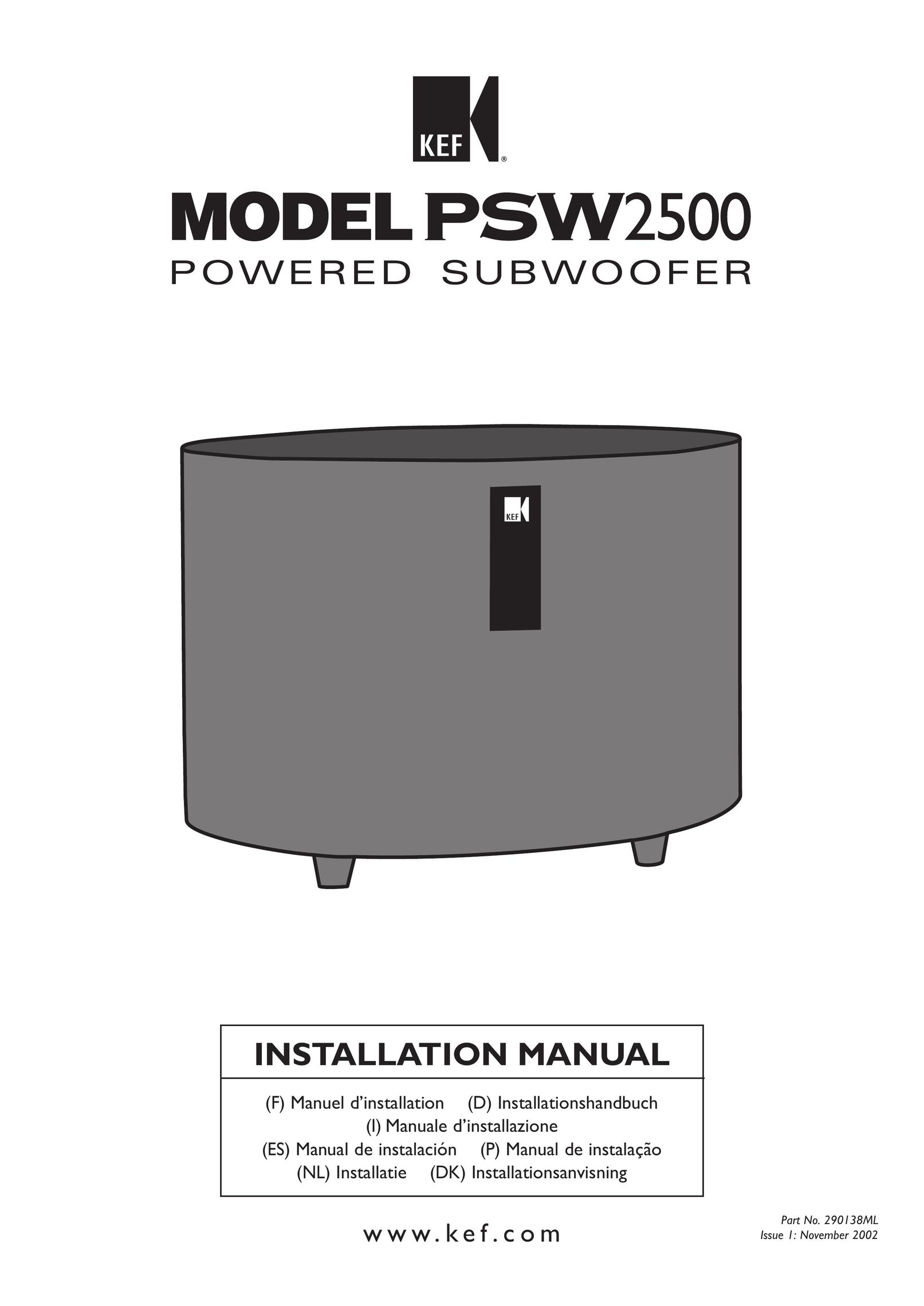 KEF Audio PSW2500 Speaker User Manual