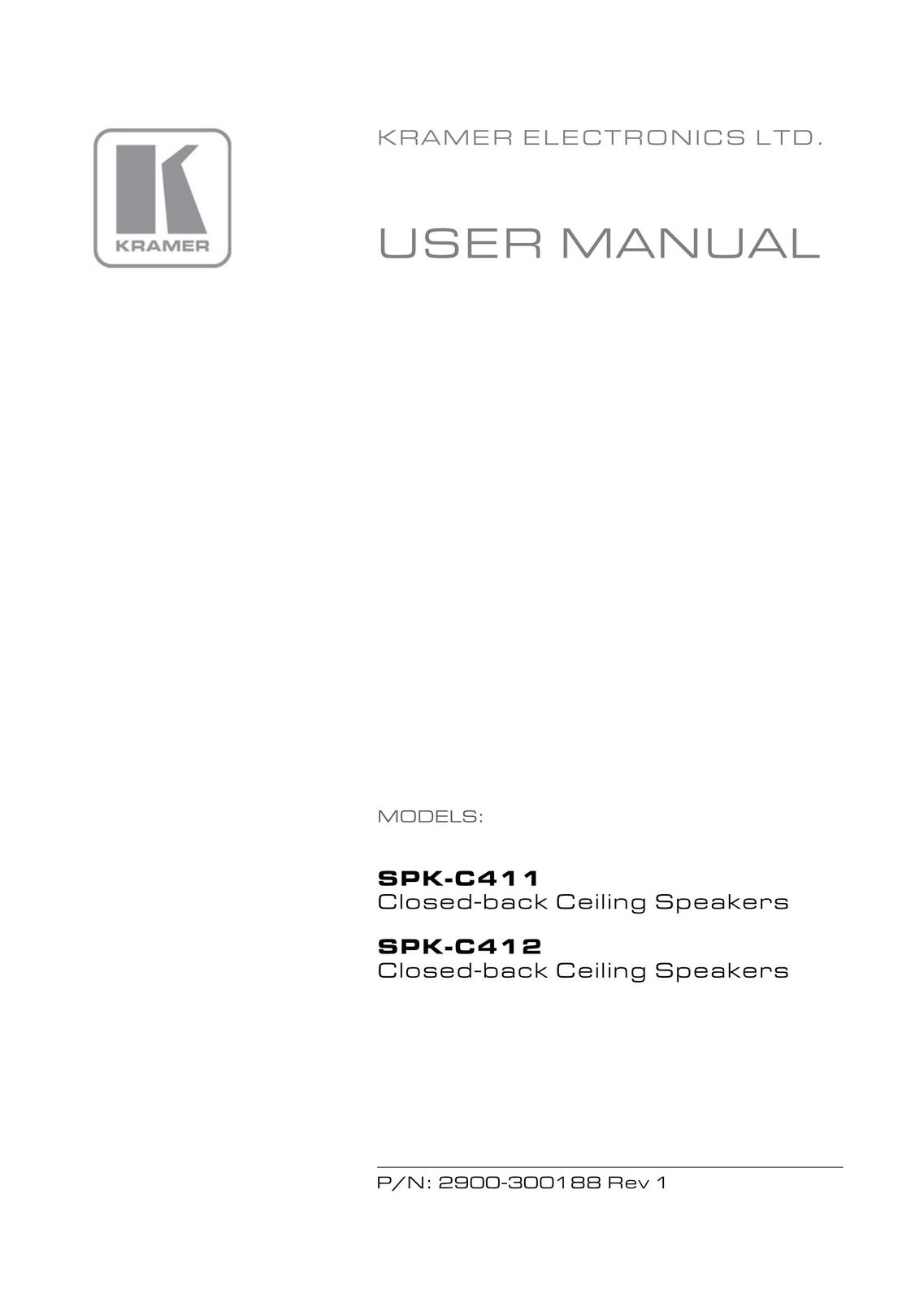 Kramer Electronics SPK-C411 Speaker User Manual