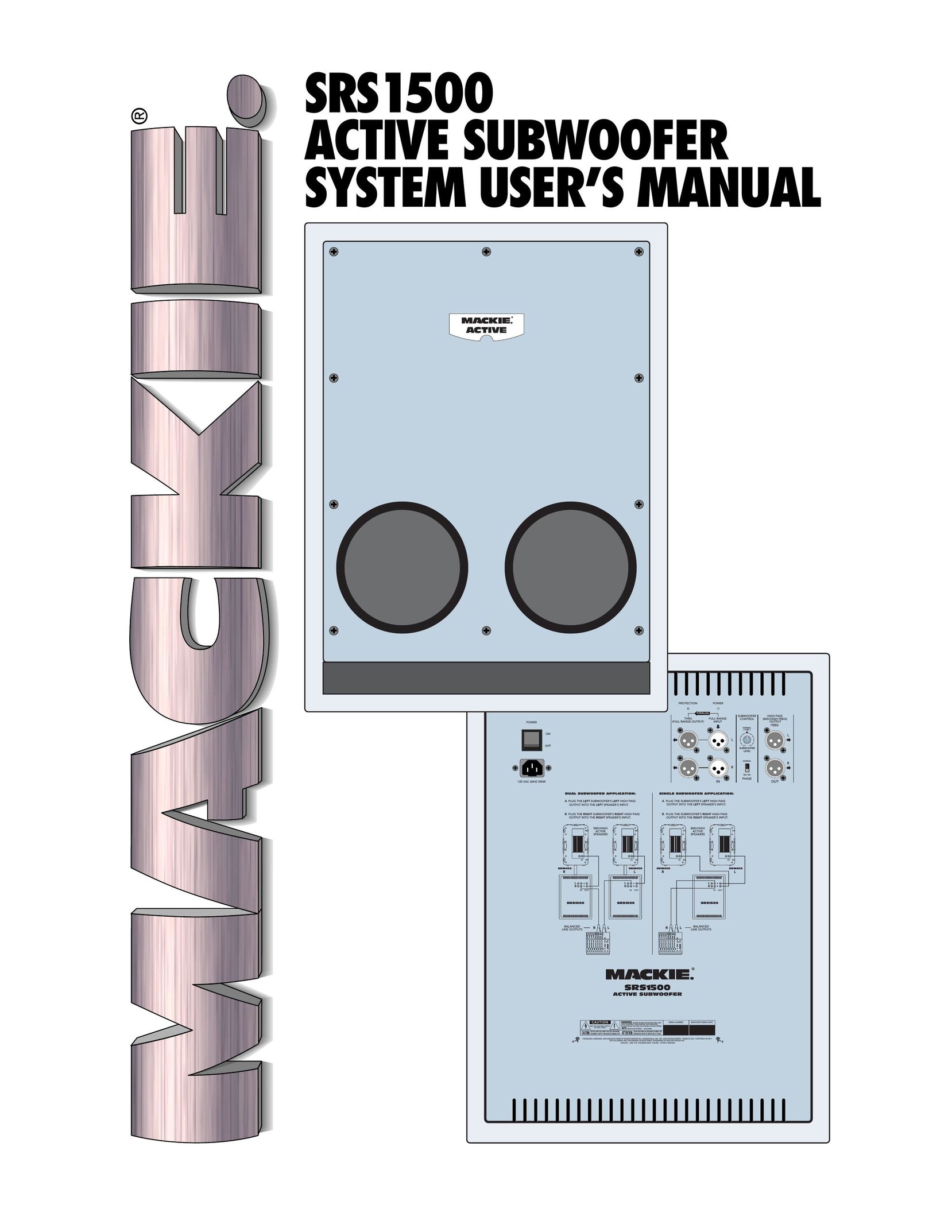 Mackie SRS1500 Speaker User Manual