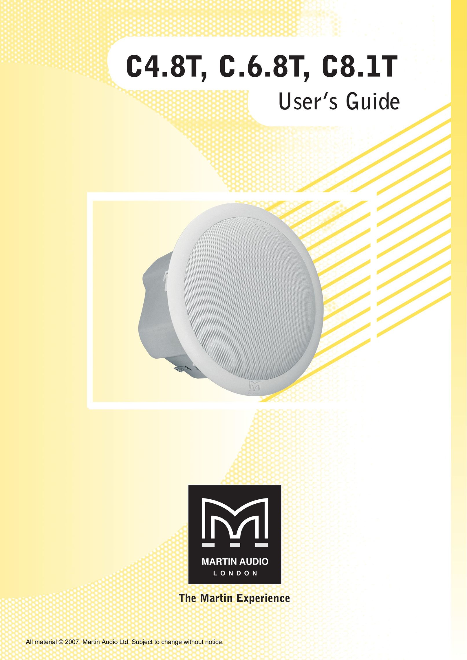 Martin Audio C6.8T Speaker User Manual