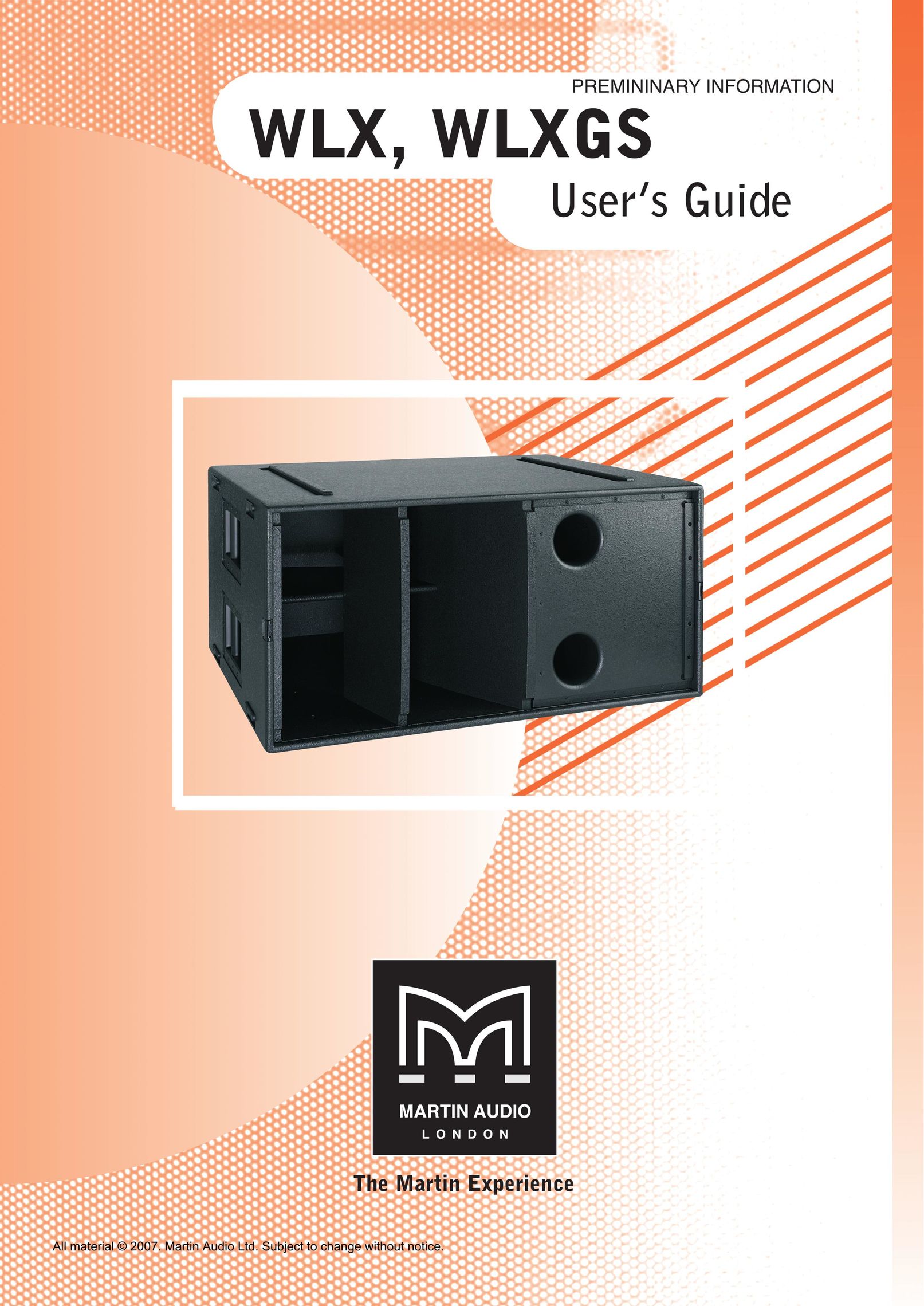 Martin Audio WLXGS Speaker User Manual