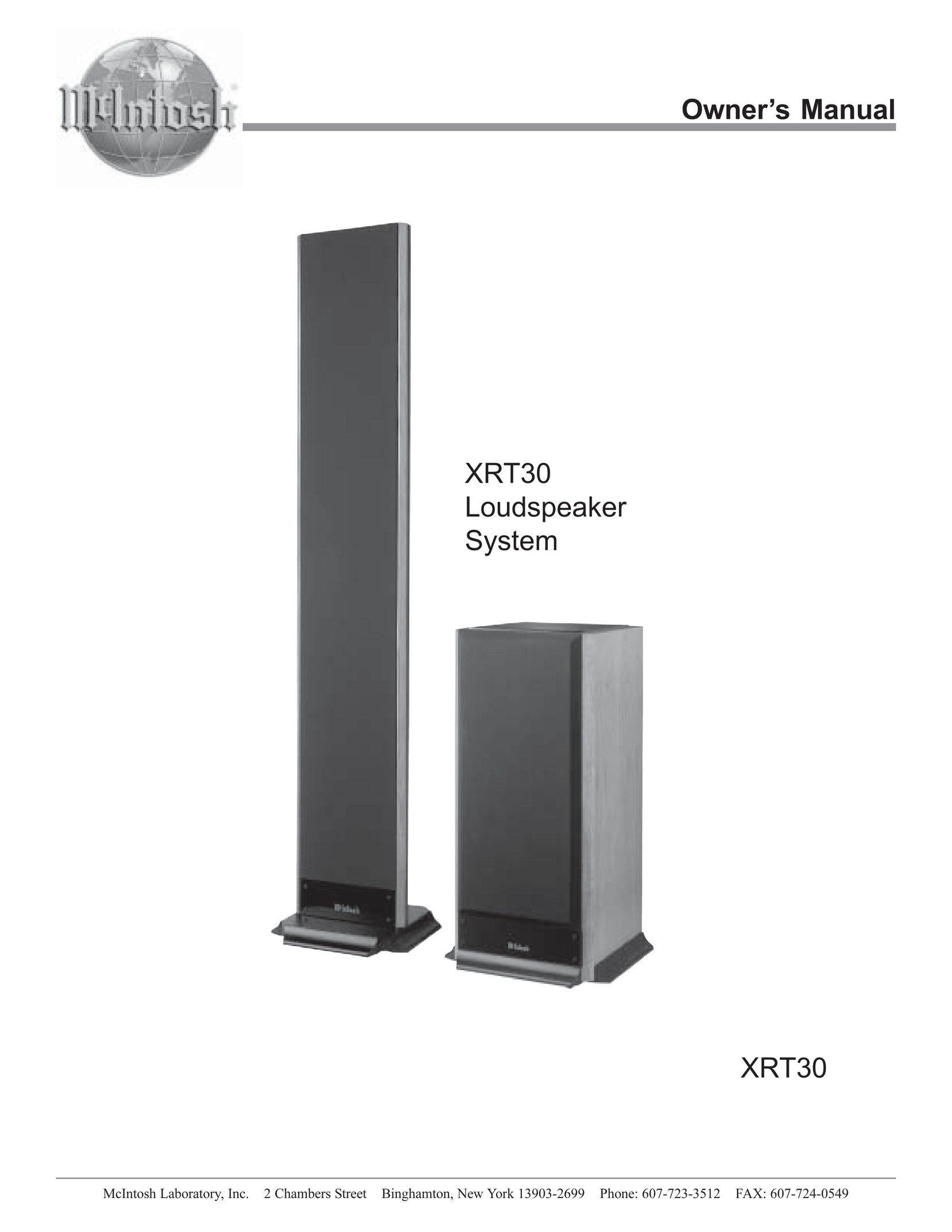 McIntosh XRT30 Speaker User Manual