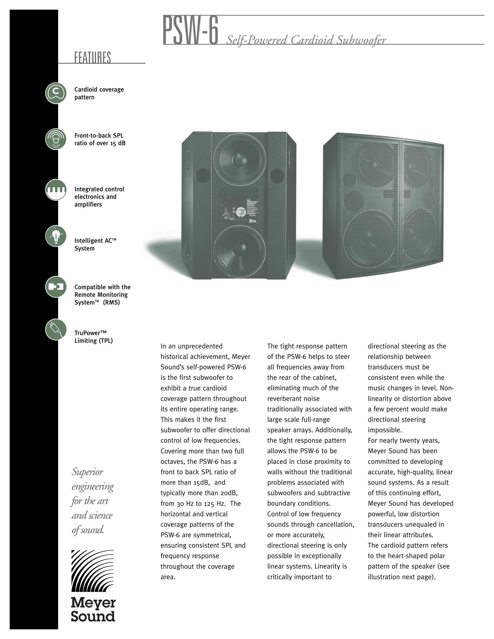 Meyer Sound PSW-6 Speaker User Manual