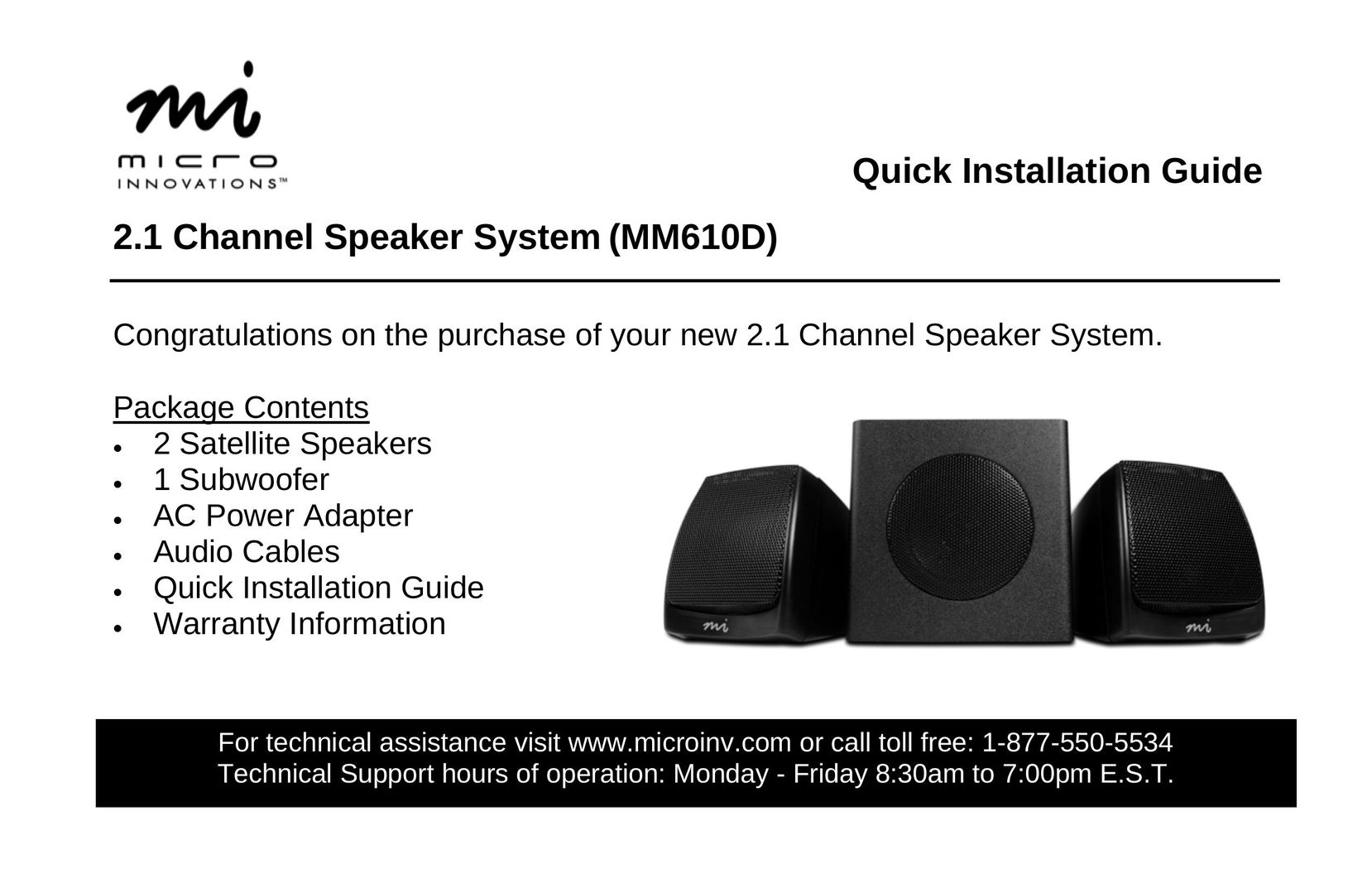 Micro Innovations MM610D Speaker User Manual