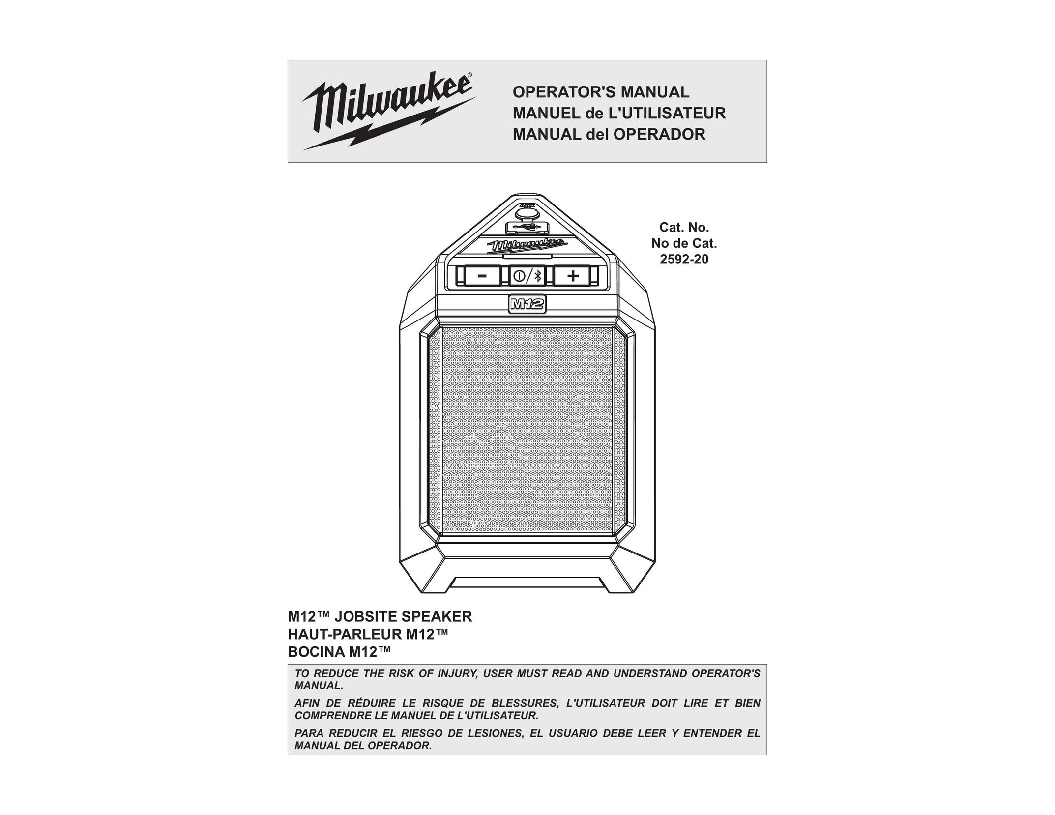 Milwaukee 2592-20 Speaker User Manual