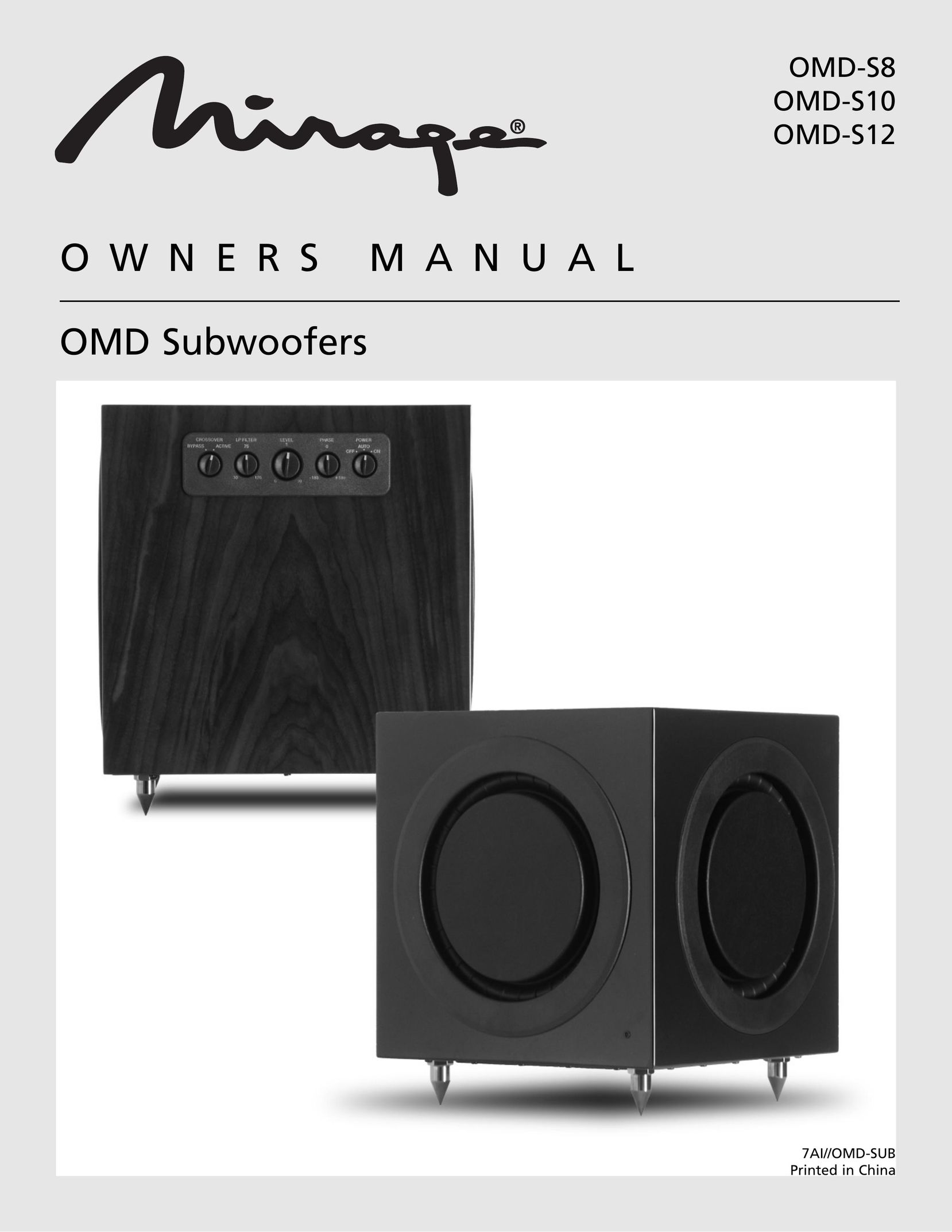 Mirage Loudspeakers OMD-S12 Speaker User Manual
