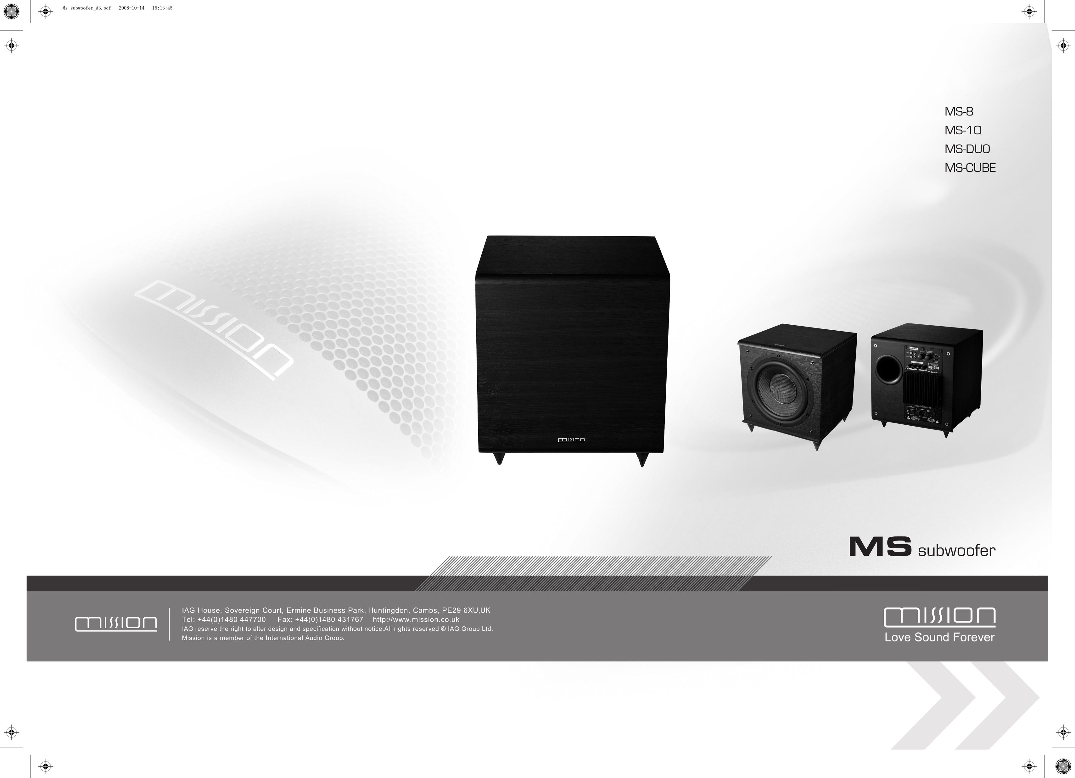 Mission MS-CUBE Speaker User Manual