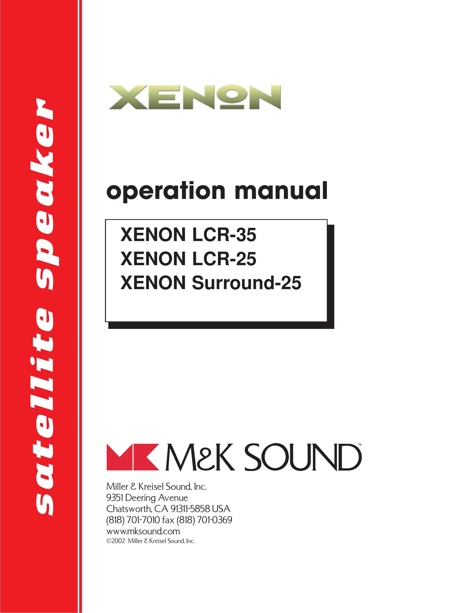 MK Sound LCD-25 Speaker User Manual