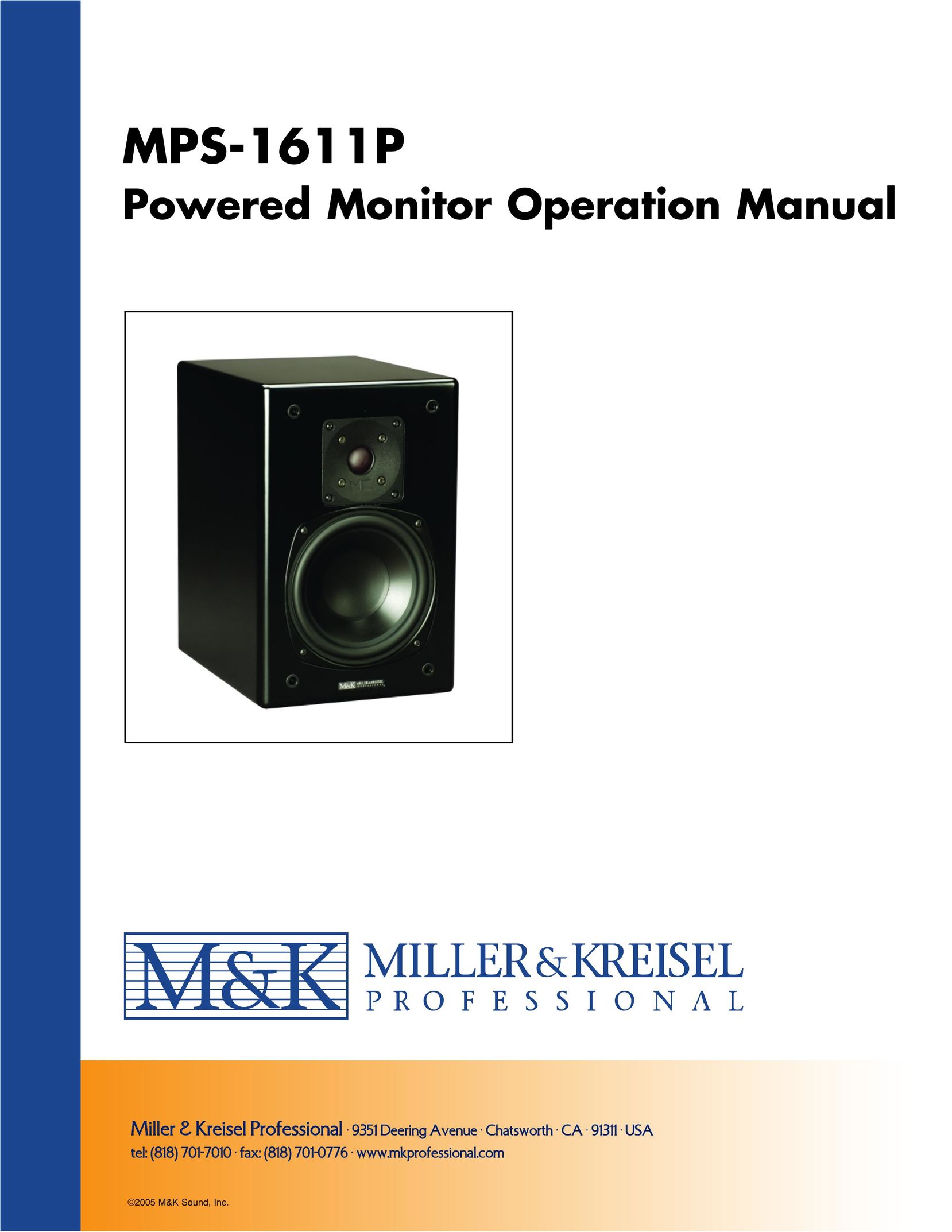 MK Sound MPS-1611P Speaker User Manual