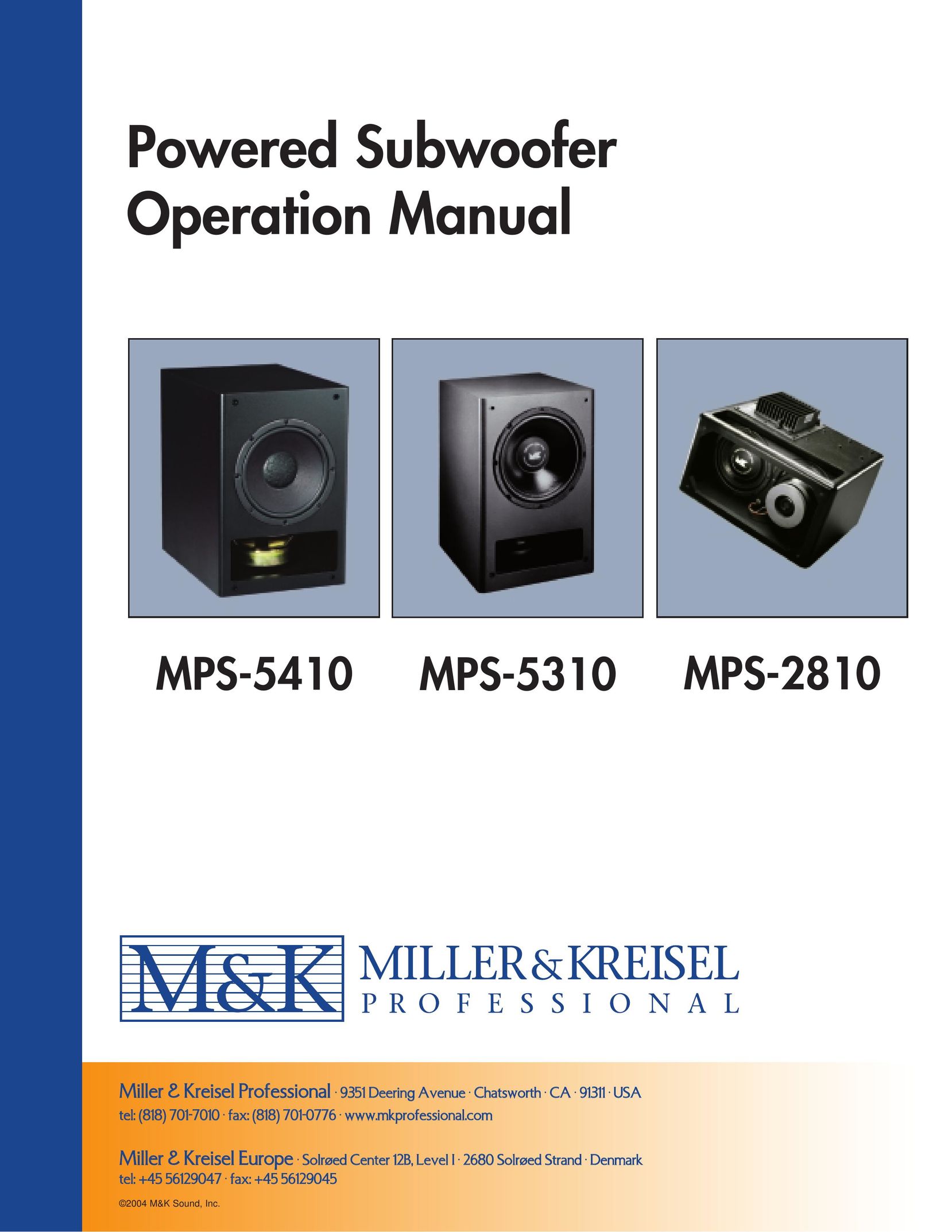 MK Sound MPS-2810 Speaker User Manual