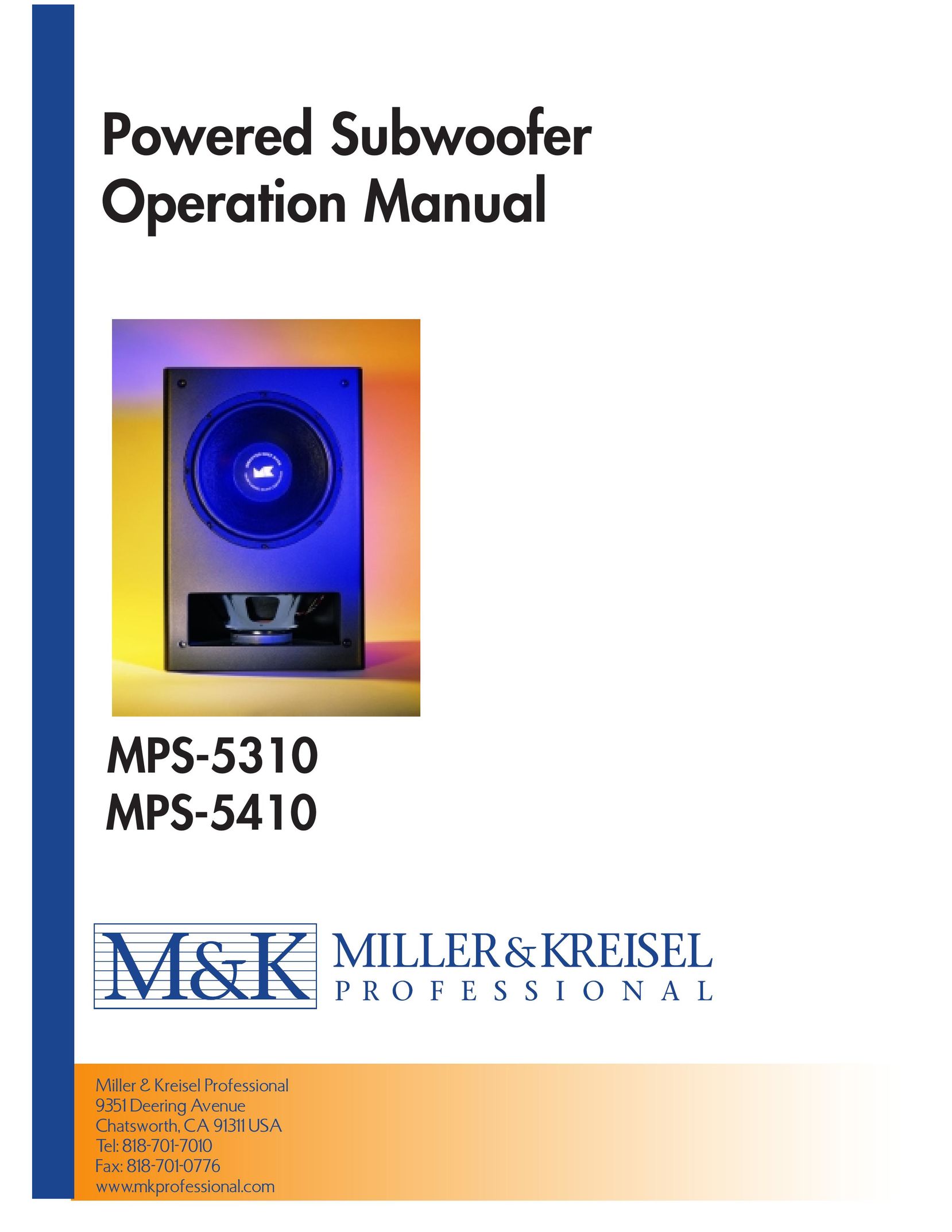 MK Sound MPS-5310 Speaker User Manual