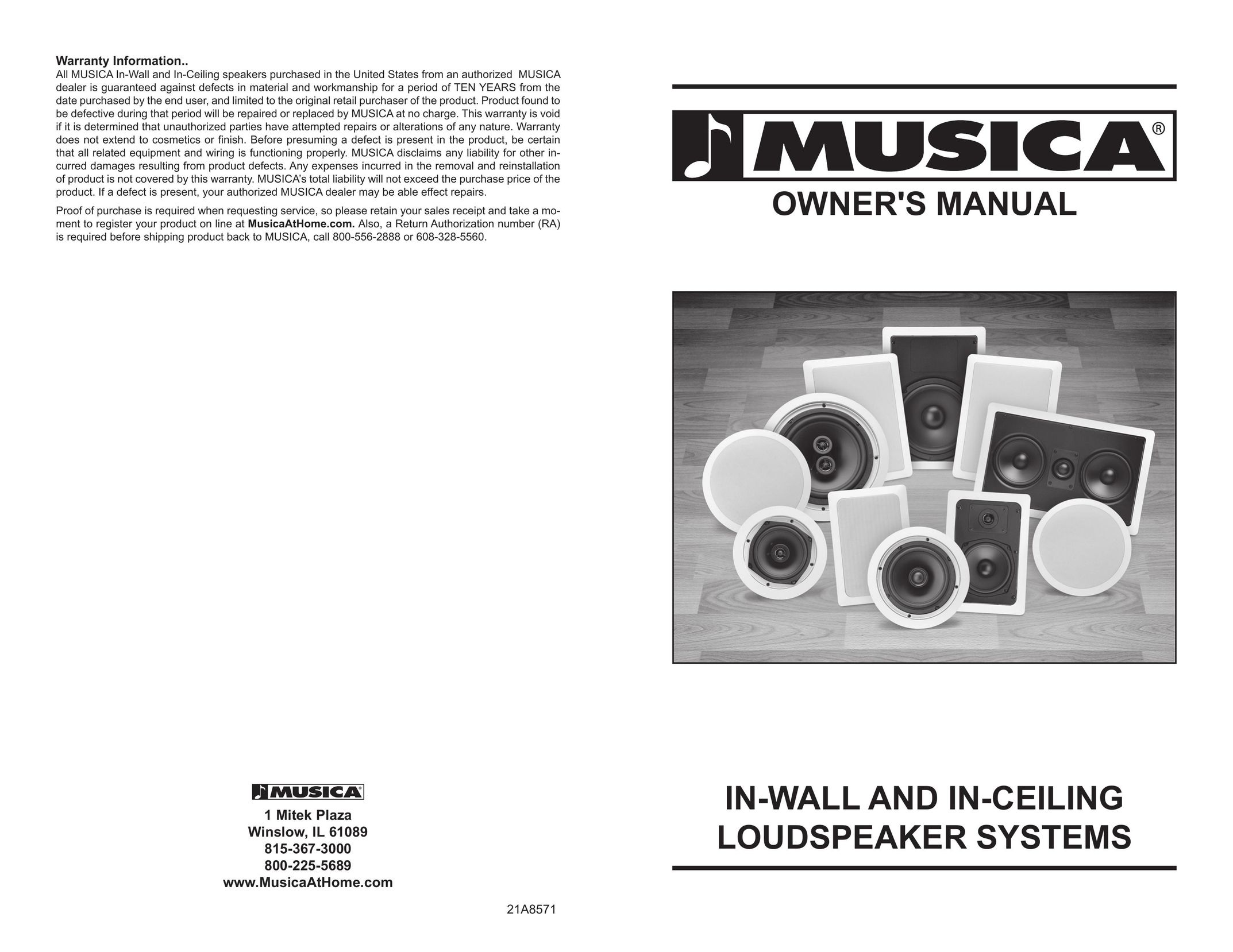 Musica 21A8571 Speaker User Manual