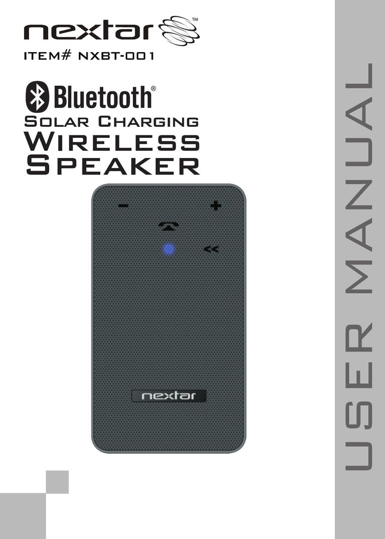 Nextar NXBT-001 Speaker User Manual