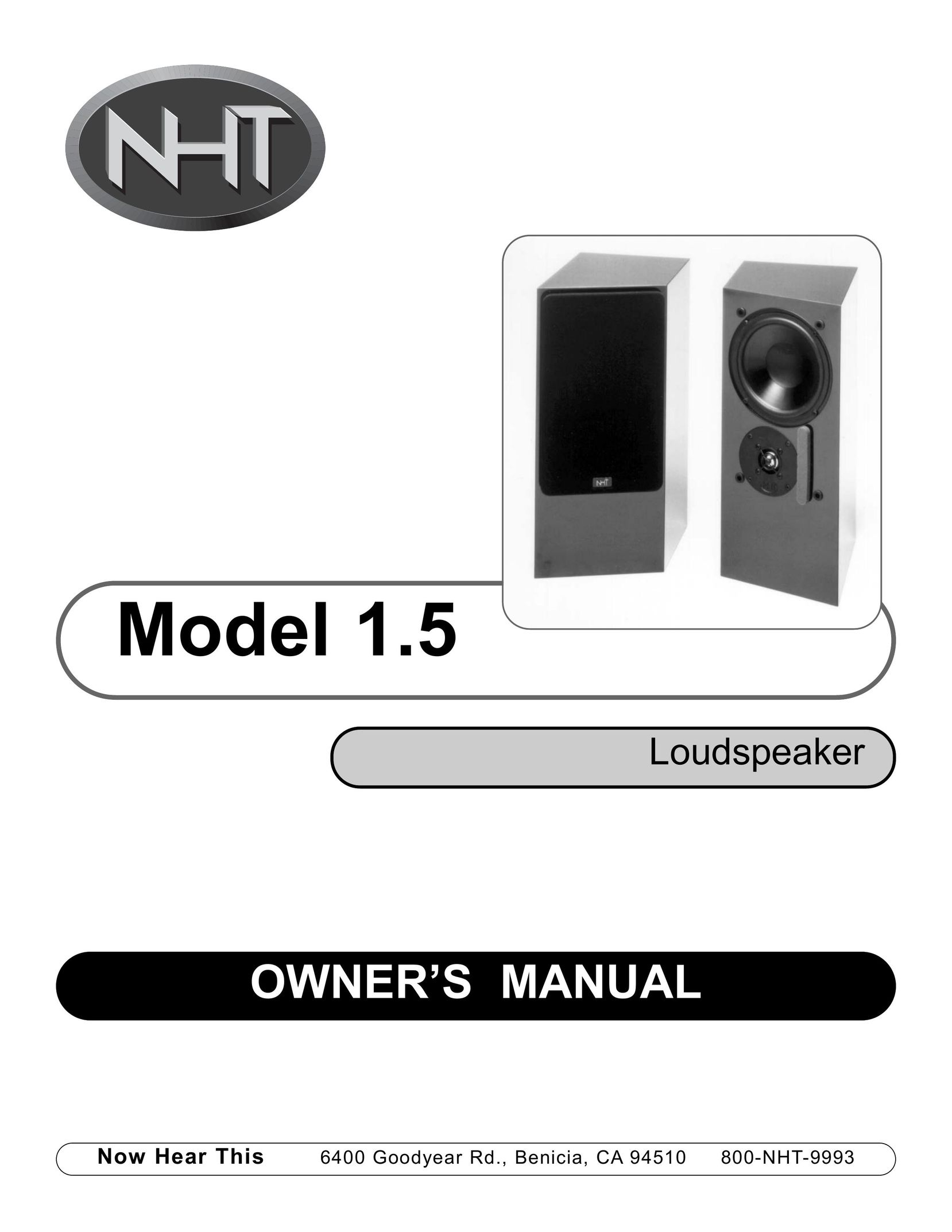 NHT 1.5 Speaker User Manual
