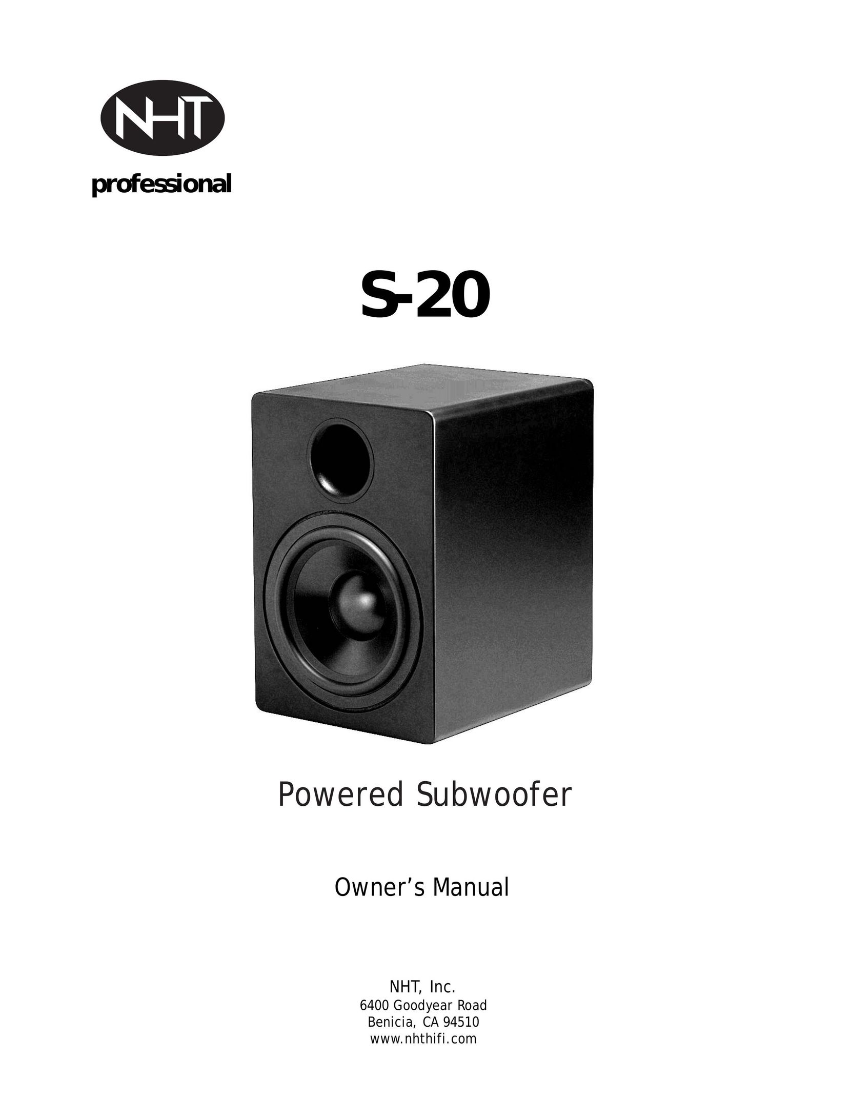 NHT S-20 Speaker User Manual