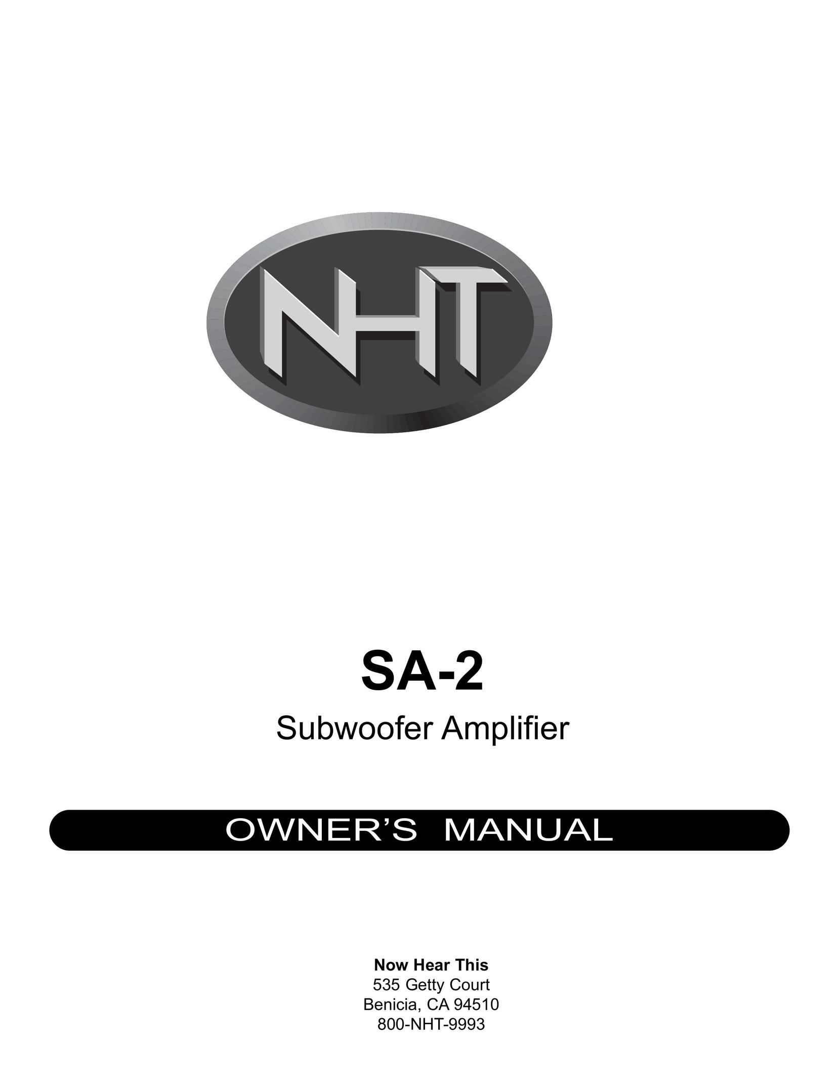 NHT SA-2 Speaker User Manual