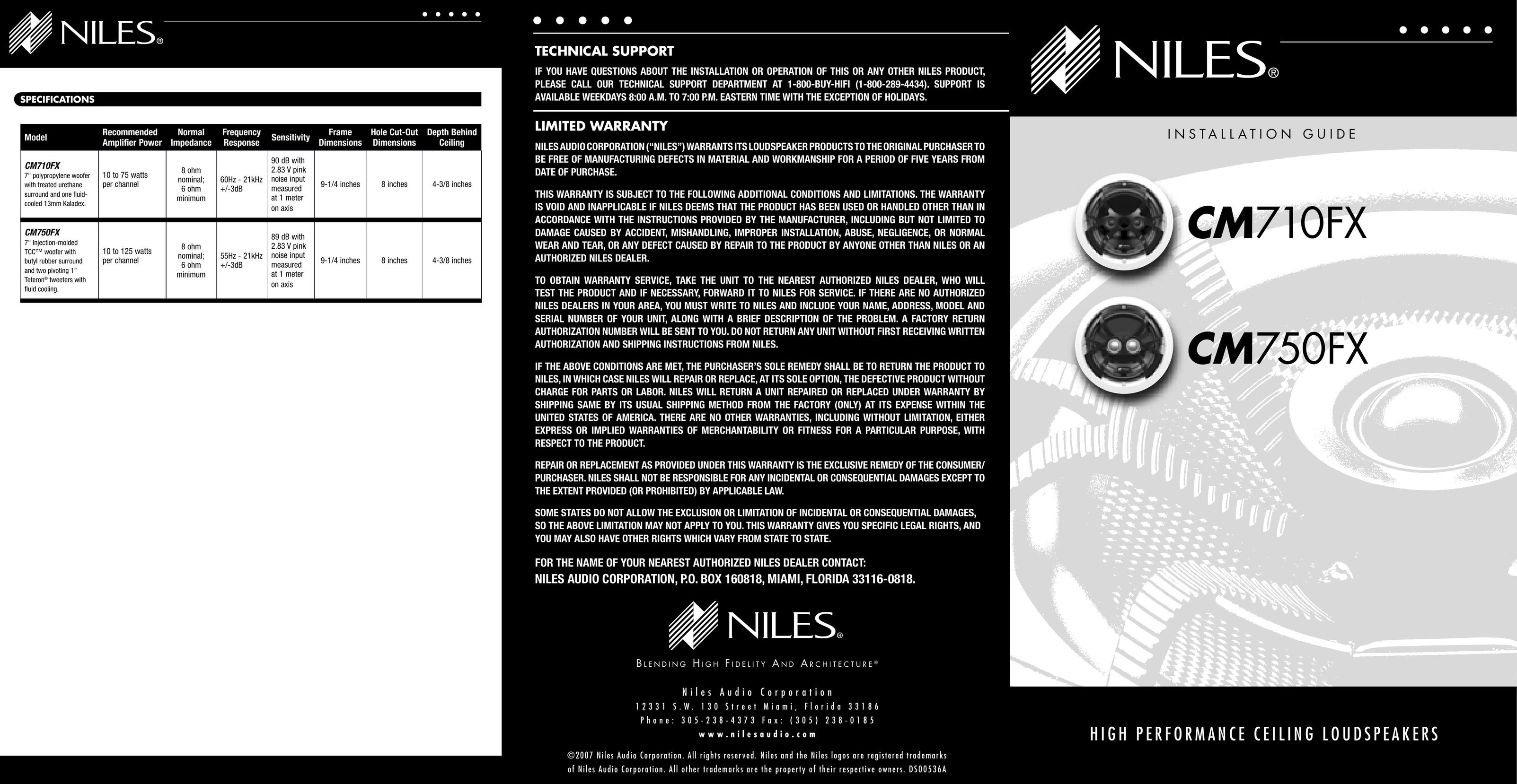 Niles Audio CM710FX Speaker User Manual