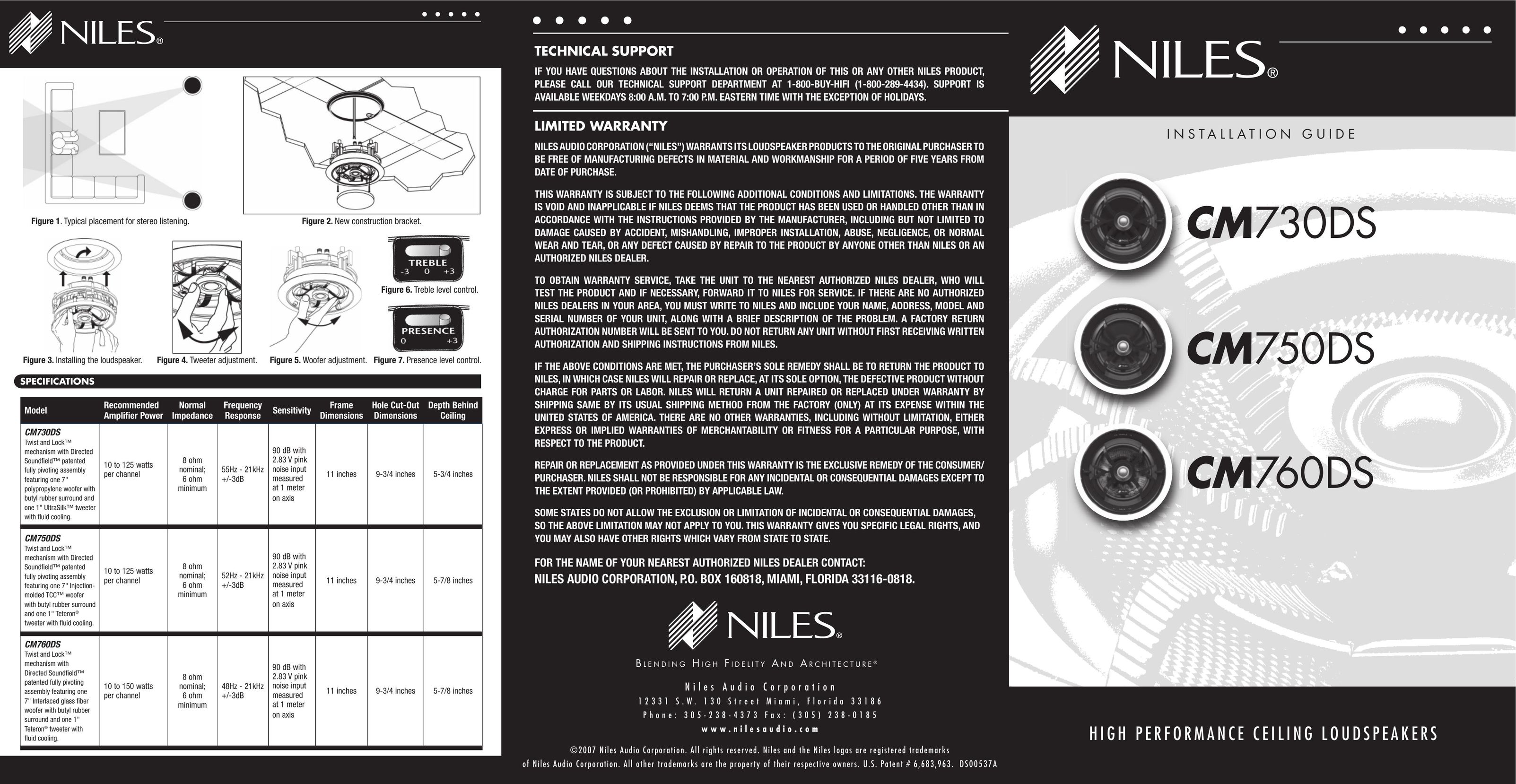 Niles Audio CM760DS Speaker User Manual