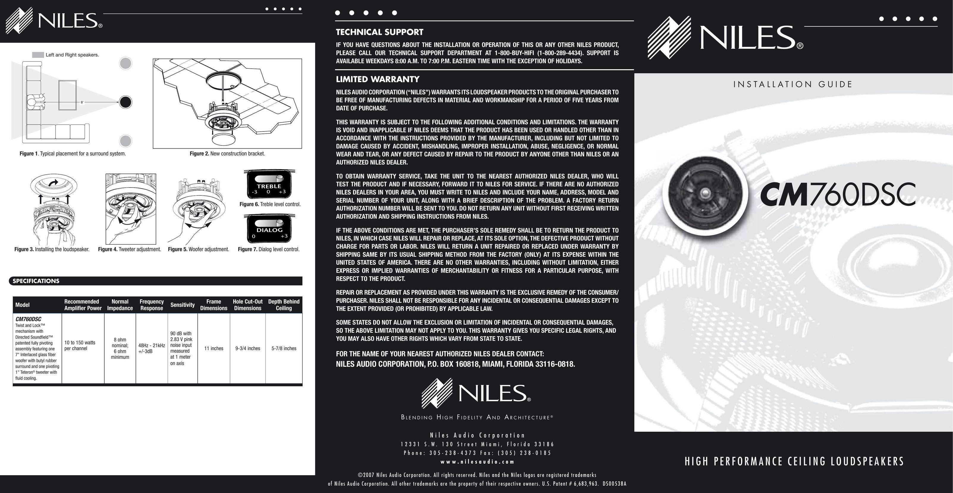 Niles Audio CM760DSC Speaker User Manual