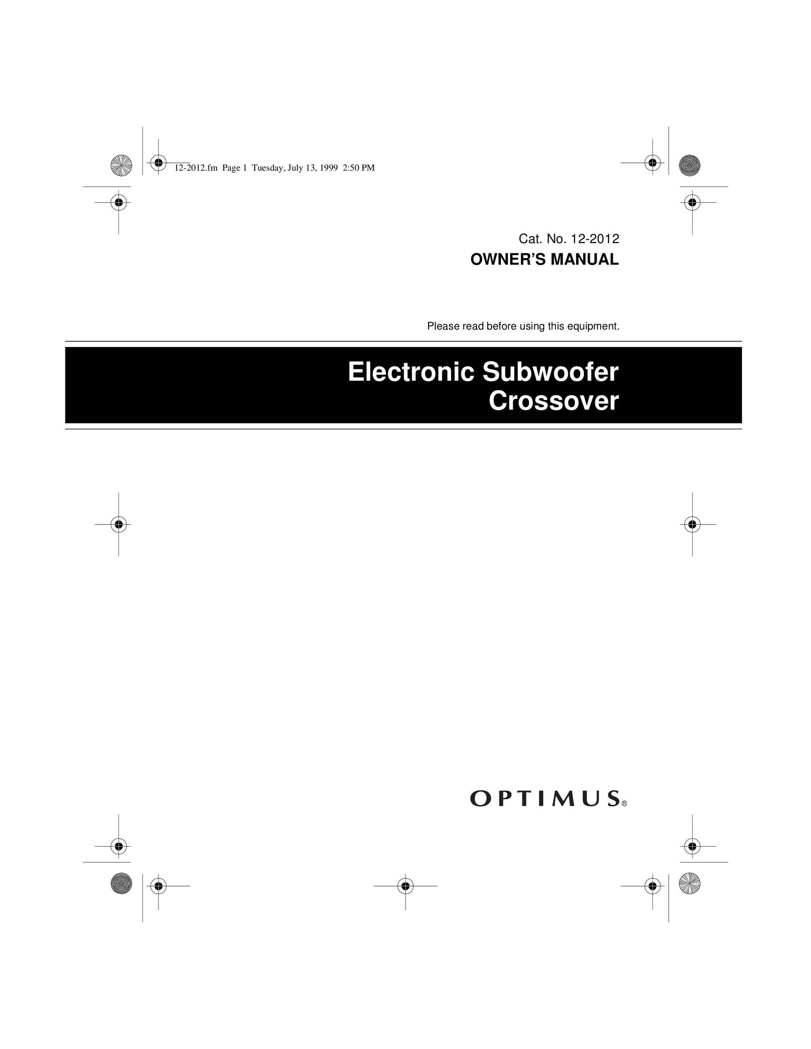 Optimus 12-Dec Speaker User Manual