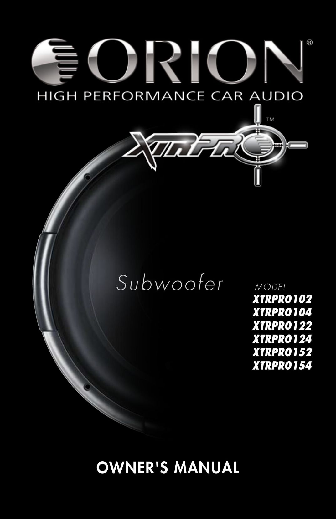 Orion Car Audio XTRPRO104 Speaker User Manual