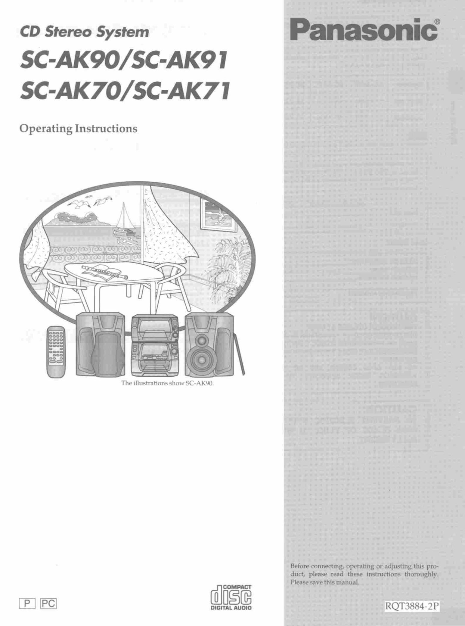 Panasonic SCAK70 Speaker User Manual
