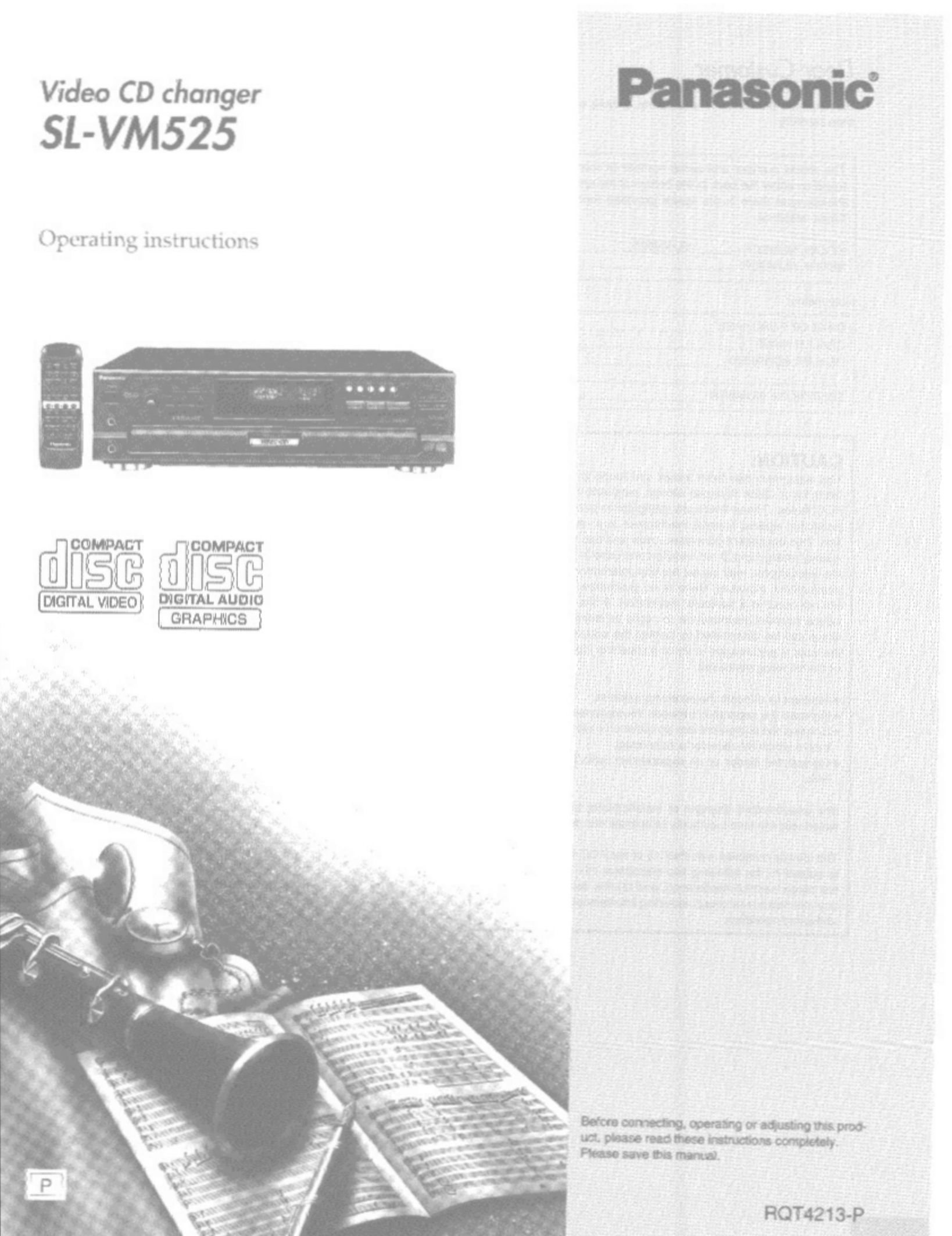 Panasonic SLVM525 Speaker User Manual