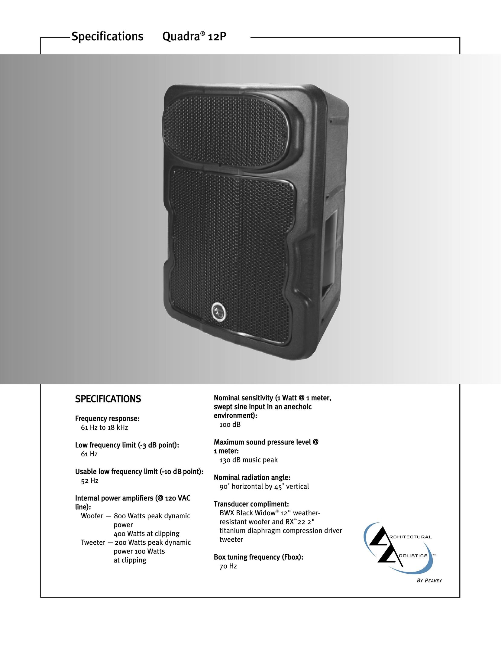Peavey 12P Speaker User Manual
