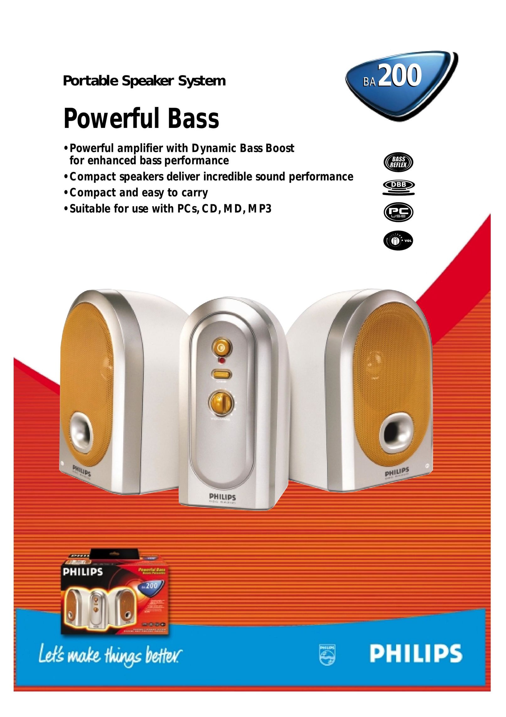 Philips BA200 Speaker User Manual