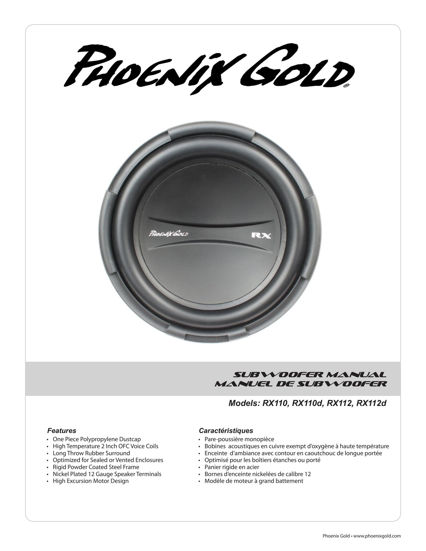 Phoenix Gold RX112 Speaker User Manual