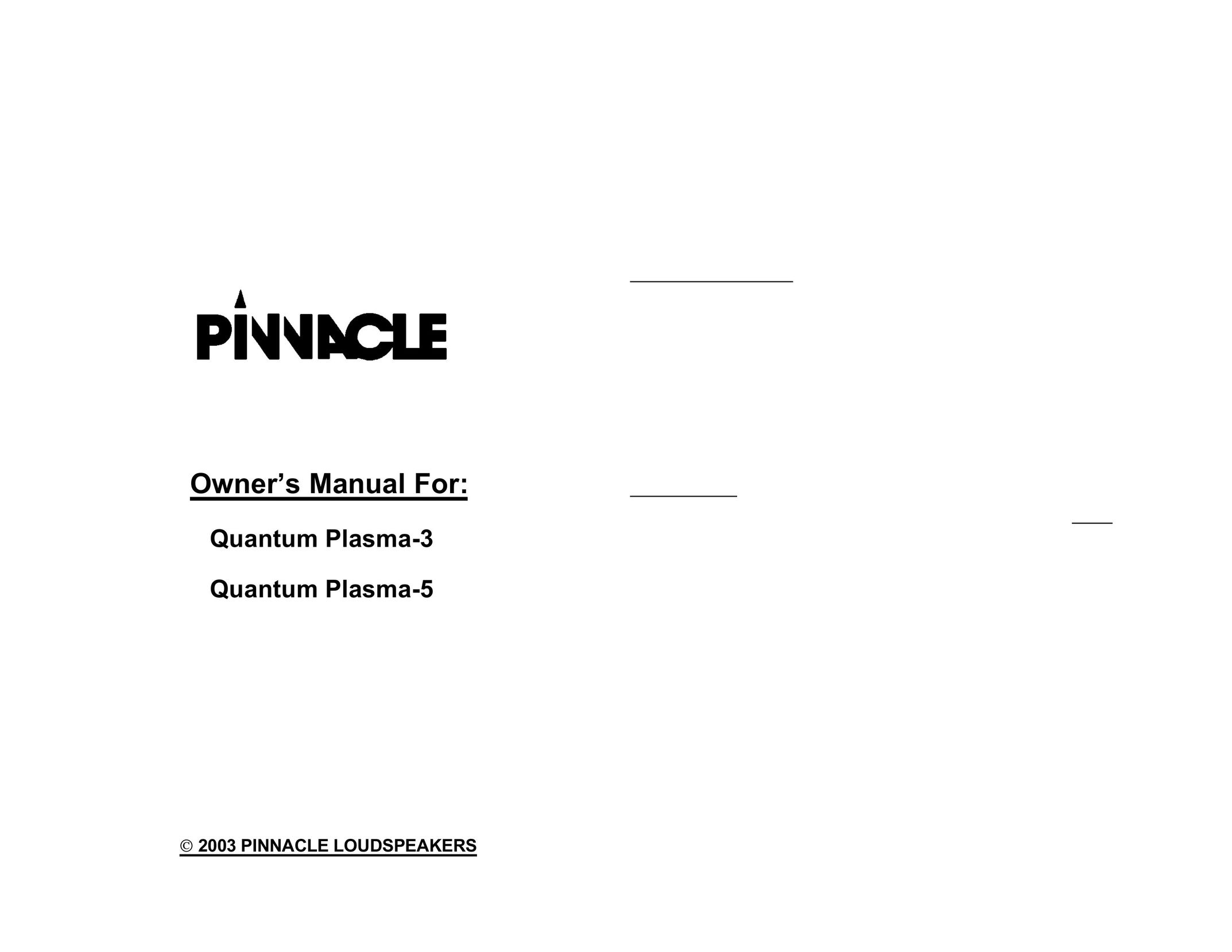 Pinnacle Speakers 3, 5 Speaker User Manual