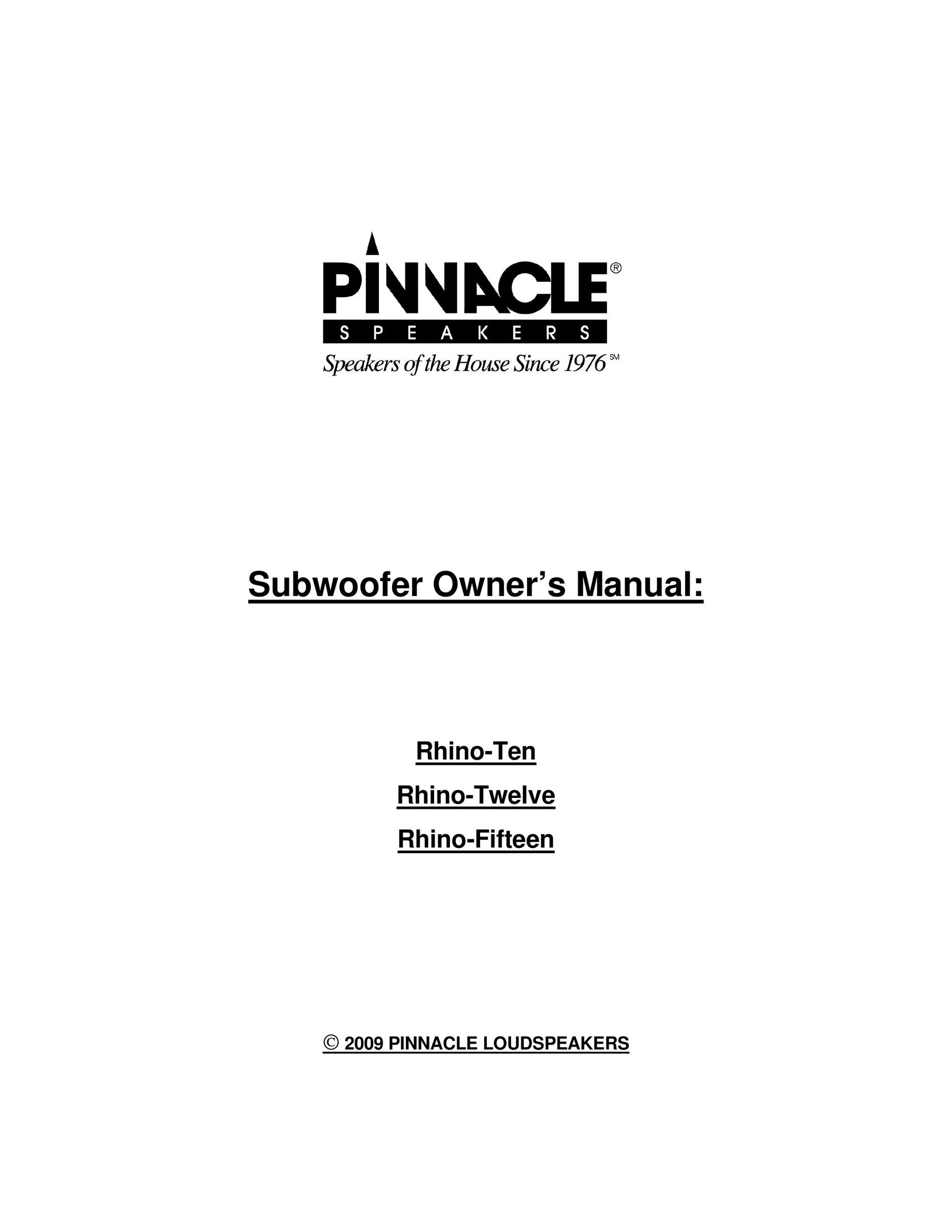 Pinnacle Speakers Rhino-Twelve Speaker User Manual
