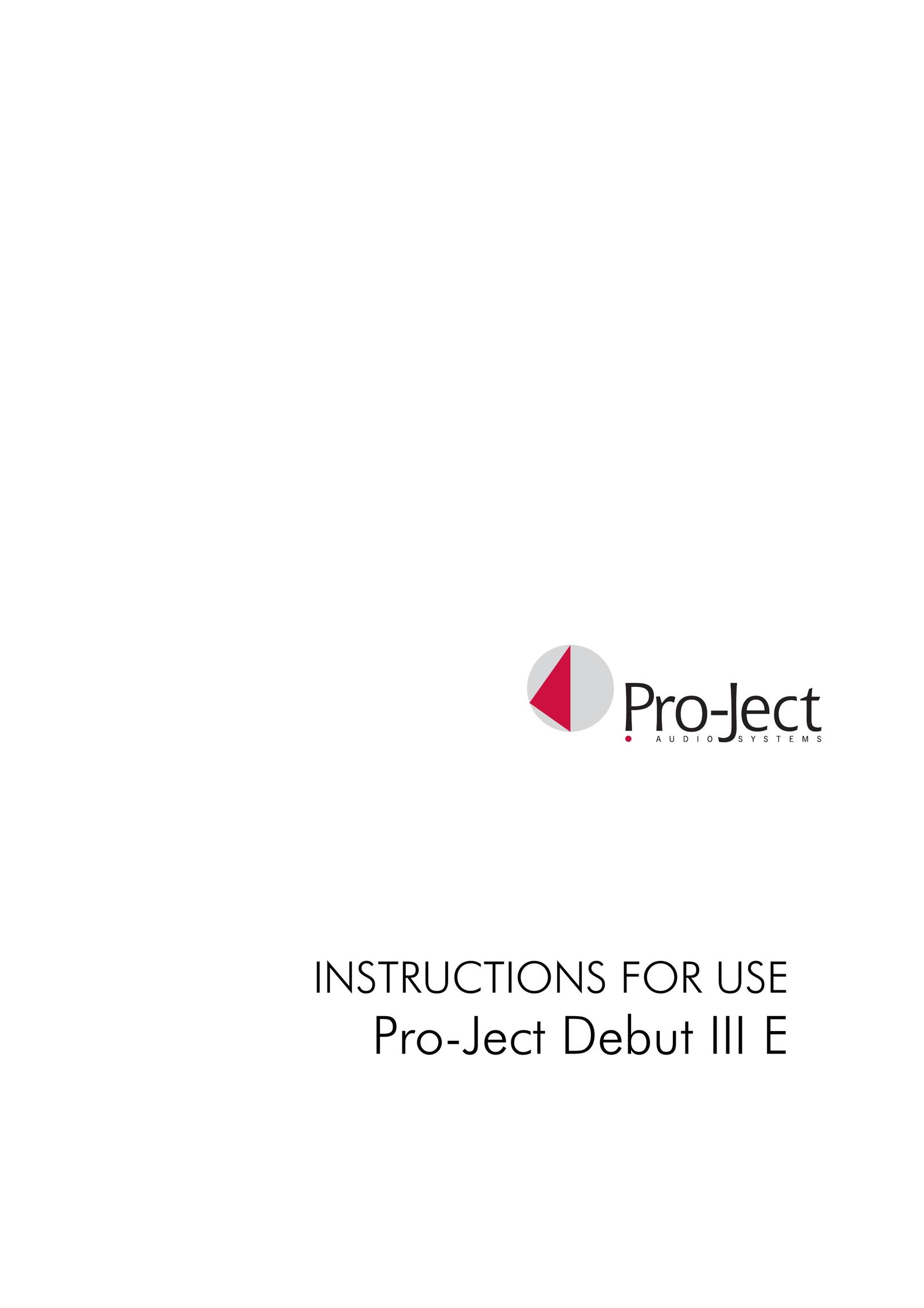 Pro-Ject III E Speaker User Manual