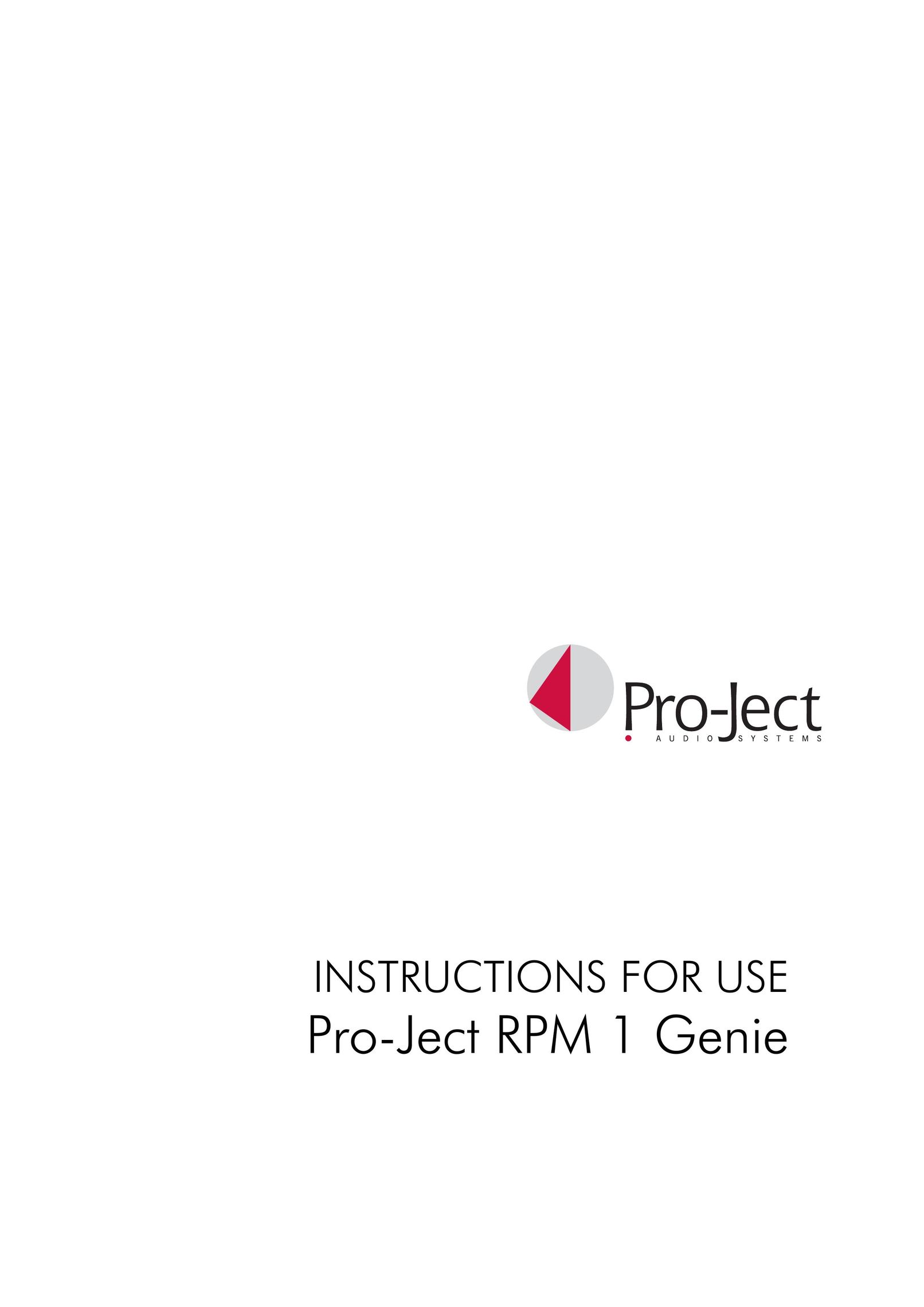 Pro-Ject RPM 1 Speaker User Manual