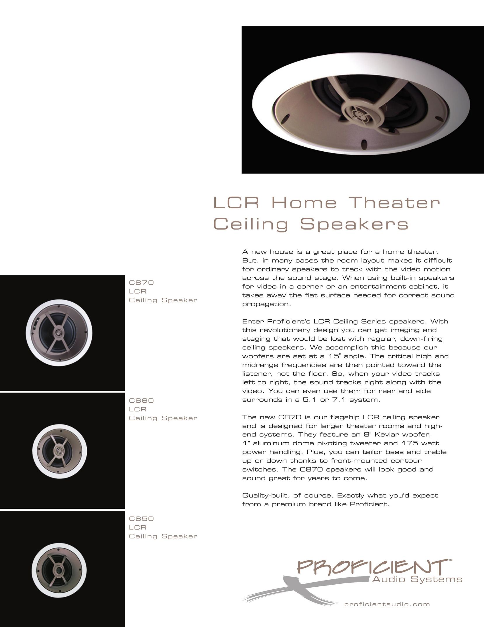 Proficient Audio Systems C870 Speaker User Manual